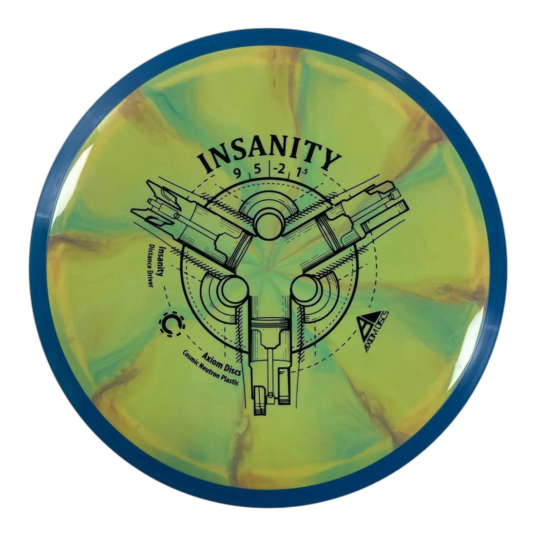 Axiom Discs Insanity | Cosmic Neutron | Green/Blue 164g Disc Golf