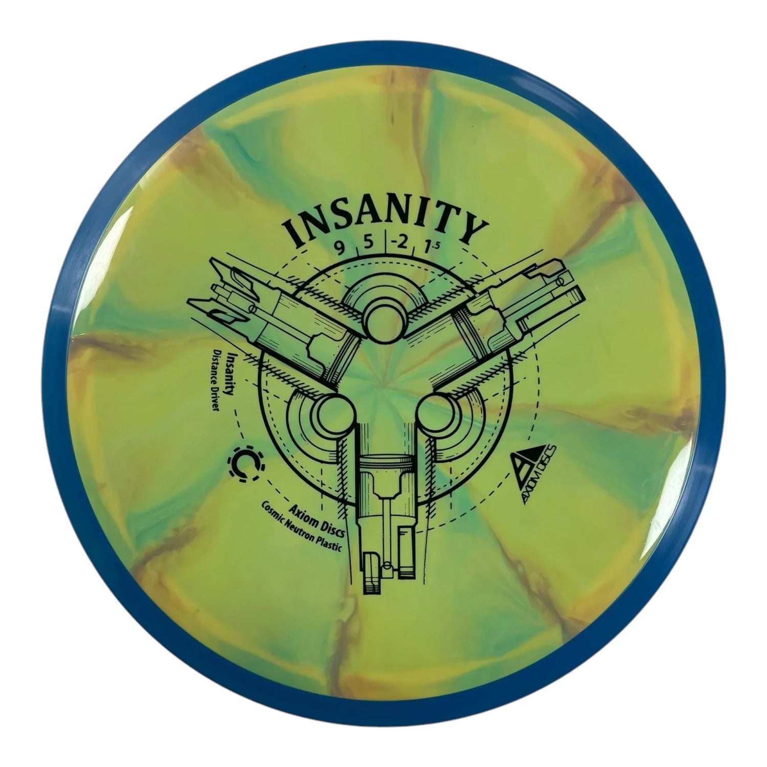 Axiom Discs Insanity | Cosmic Neutron | Green/Blue 164g Disc Golf