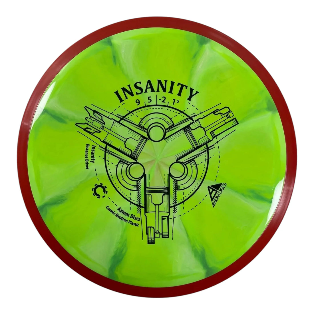 Axiom Discs Insanity | Cosmic Neutron | Green/Red 162g Disc Golf