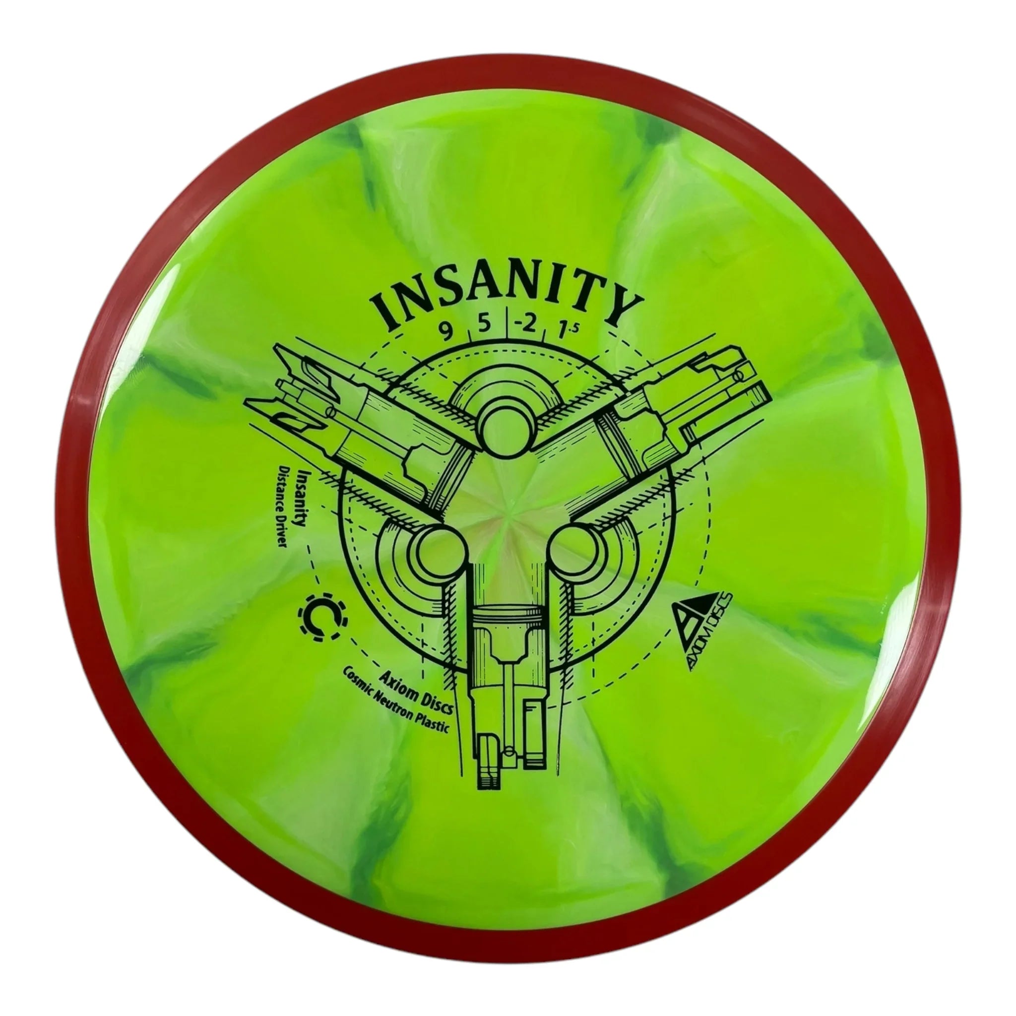 Axiom Discs Insanity | Cosmic Neutron | Green/Red 162g Disc Golf