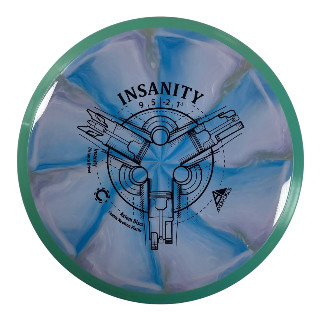 Axiom Discs Insanity | Cosmic Neutron | Purple/Green 168g Disc Golf