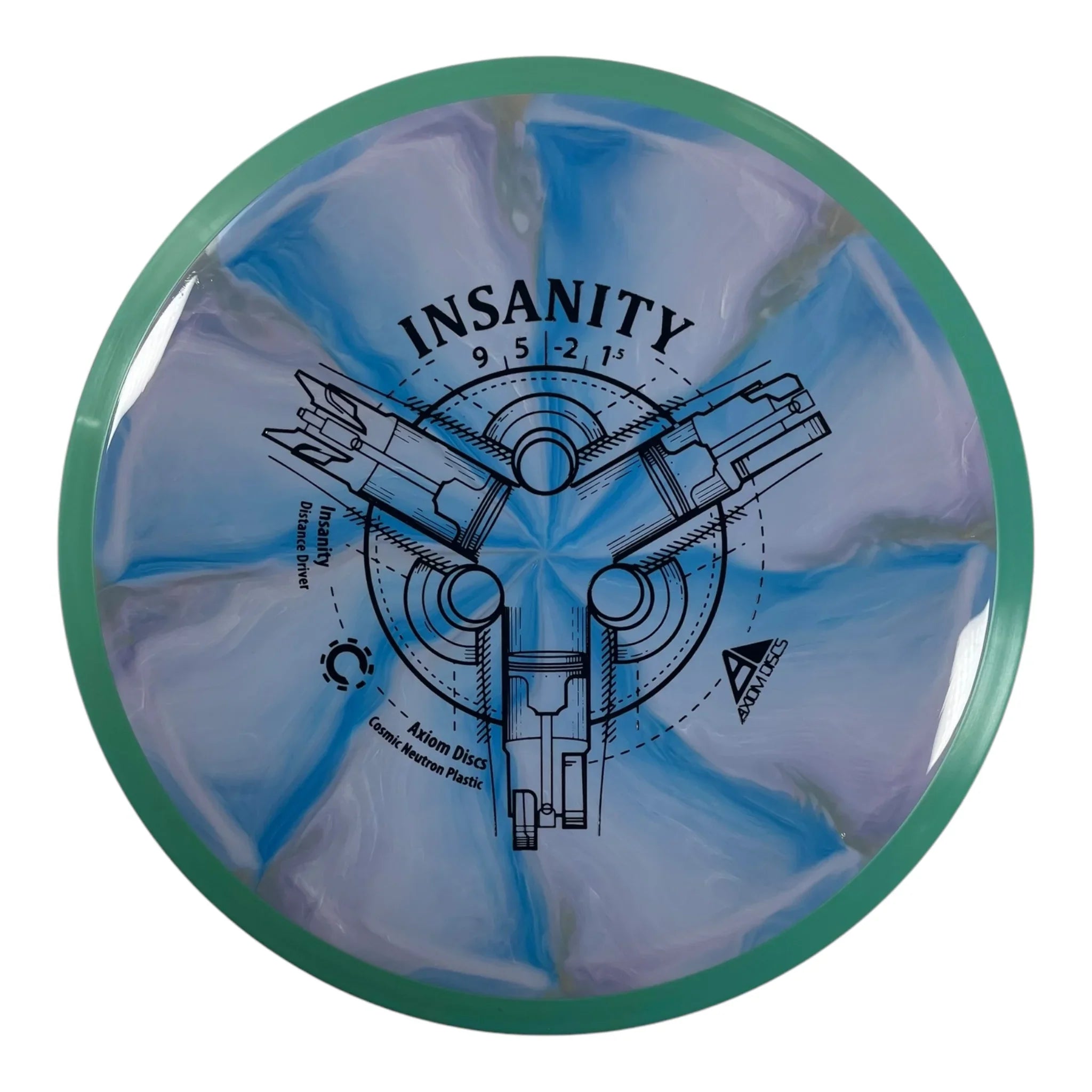 Axiom Discs Insanity | Cosmic Neutron | Purple/Green 168g Disc Golf