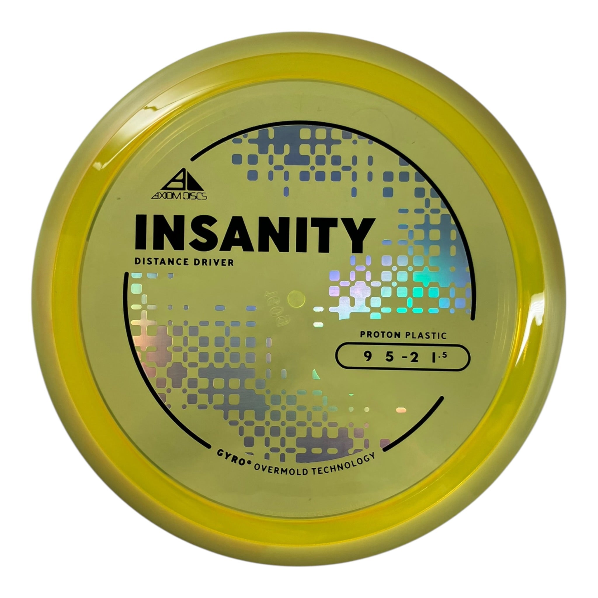 Axiom Discs Insanity | Proton | Yellow/Yellow 160g (Project Lab Coat) Disc Golf