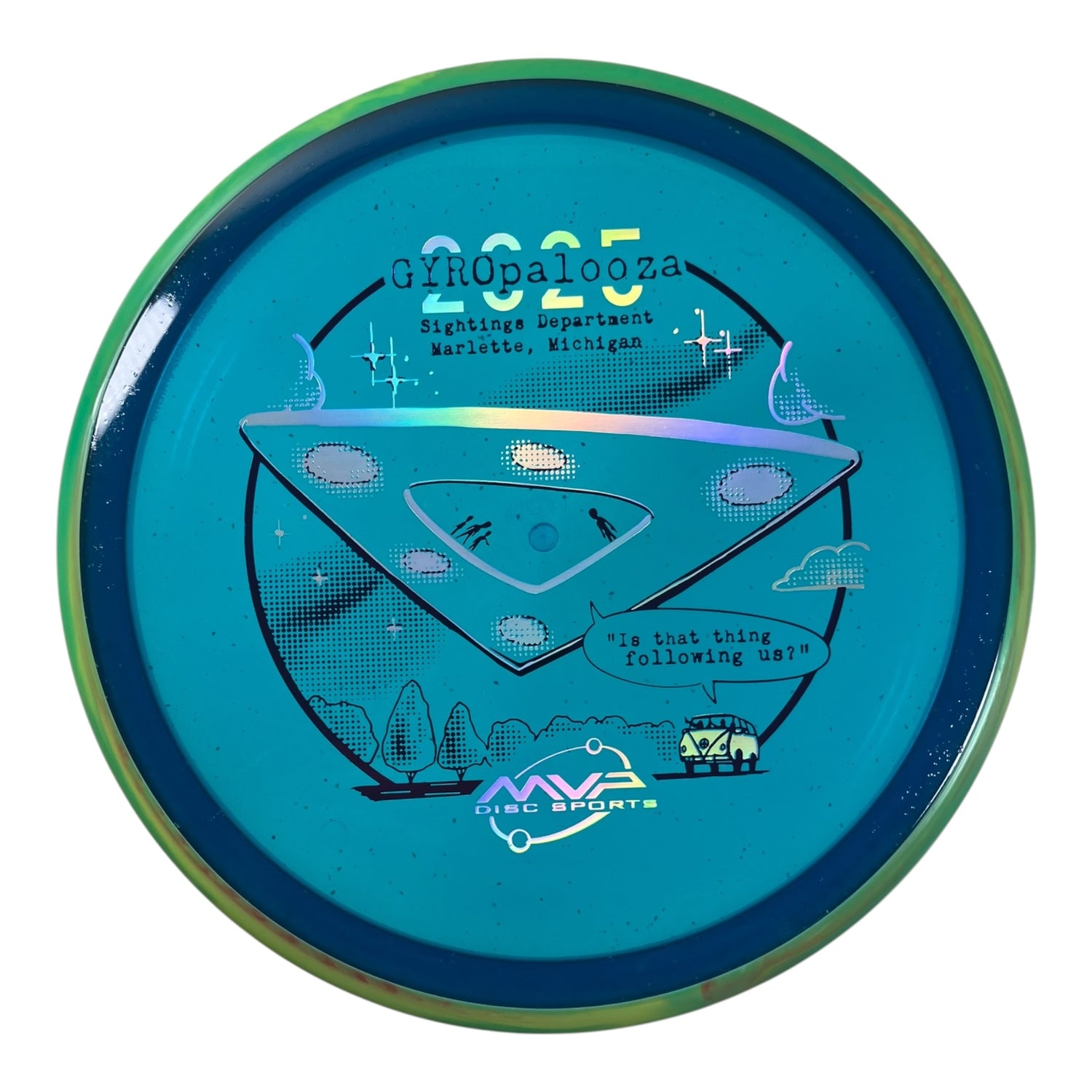 Axiom Discs Pyro | Particle Glow Proton | Blue/Green 178g (Gyropalooza 2025) Disc Golf