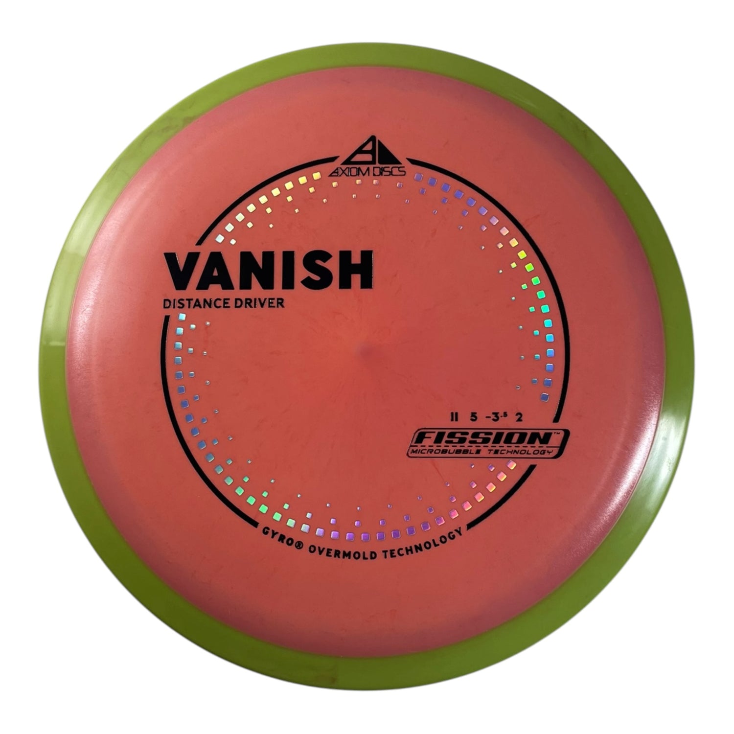 Axiom Discs Vanish | Fission | Pink/Yellow 164g (Project Lab Coat) Disc Golf
