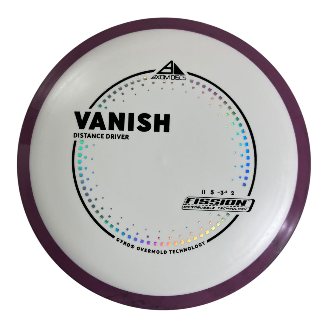 Axiom Discs Vanish | Fission | White/Purple 175g (Project Lab Coat) Disc Golf