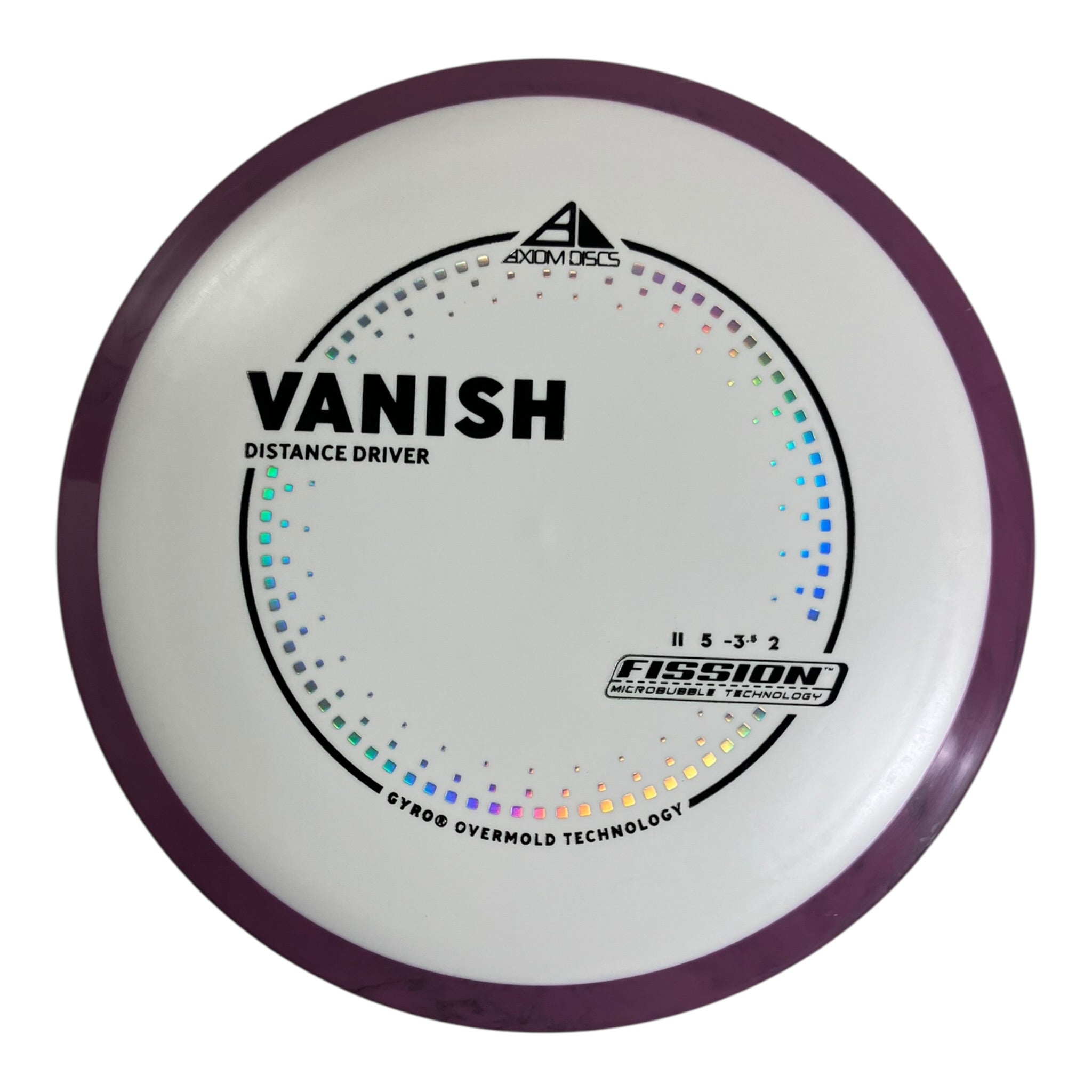 Axiom Discs Vanish | Fission | White/Purple 175g (Project Lab Coat) Disc Golf