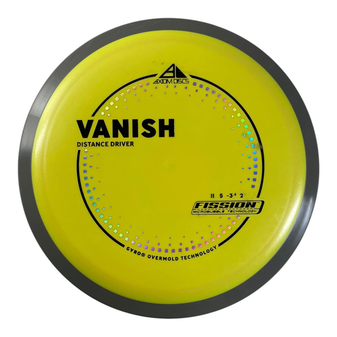 Axiom Discs Vanish | Fission | Yellow/Grey 174g (Project Lab Coat) Disc Golf