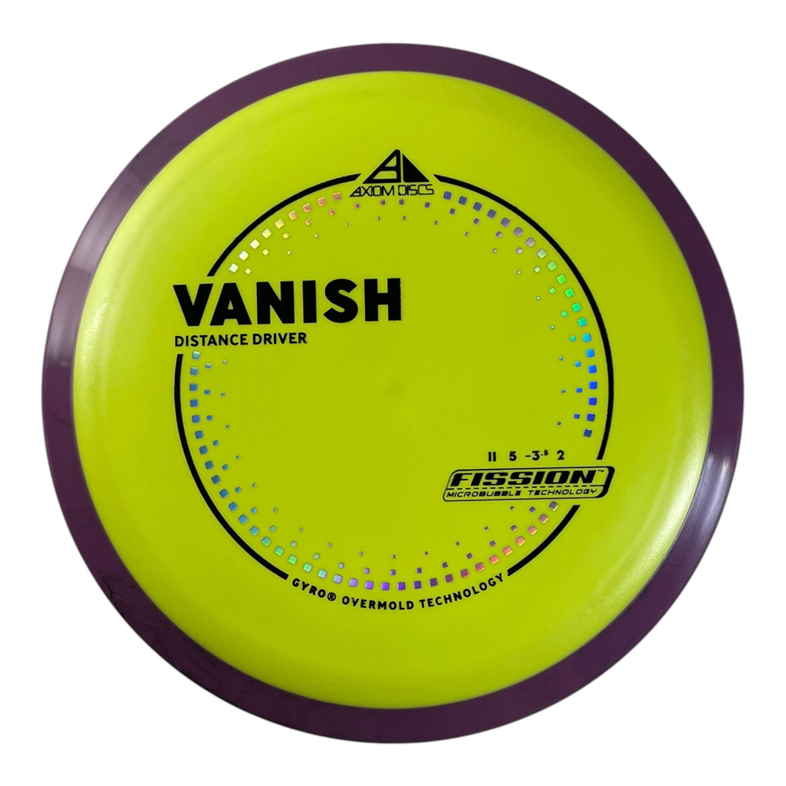 Axiom Discs Vanish | Fission | Yellow/Purple 169g (Project Lab Coat) Disc Golf