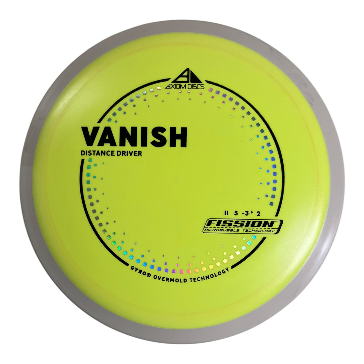 Axiom Discs Vanish | Fission | Yellow/White 159g (Project Lab Coat) Disc Golf