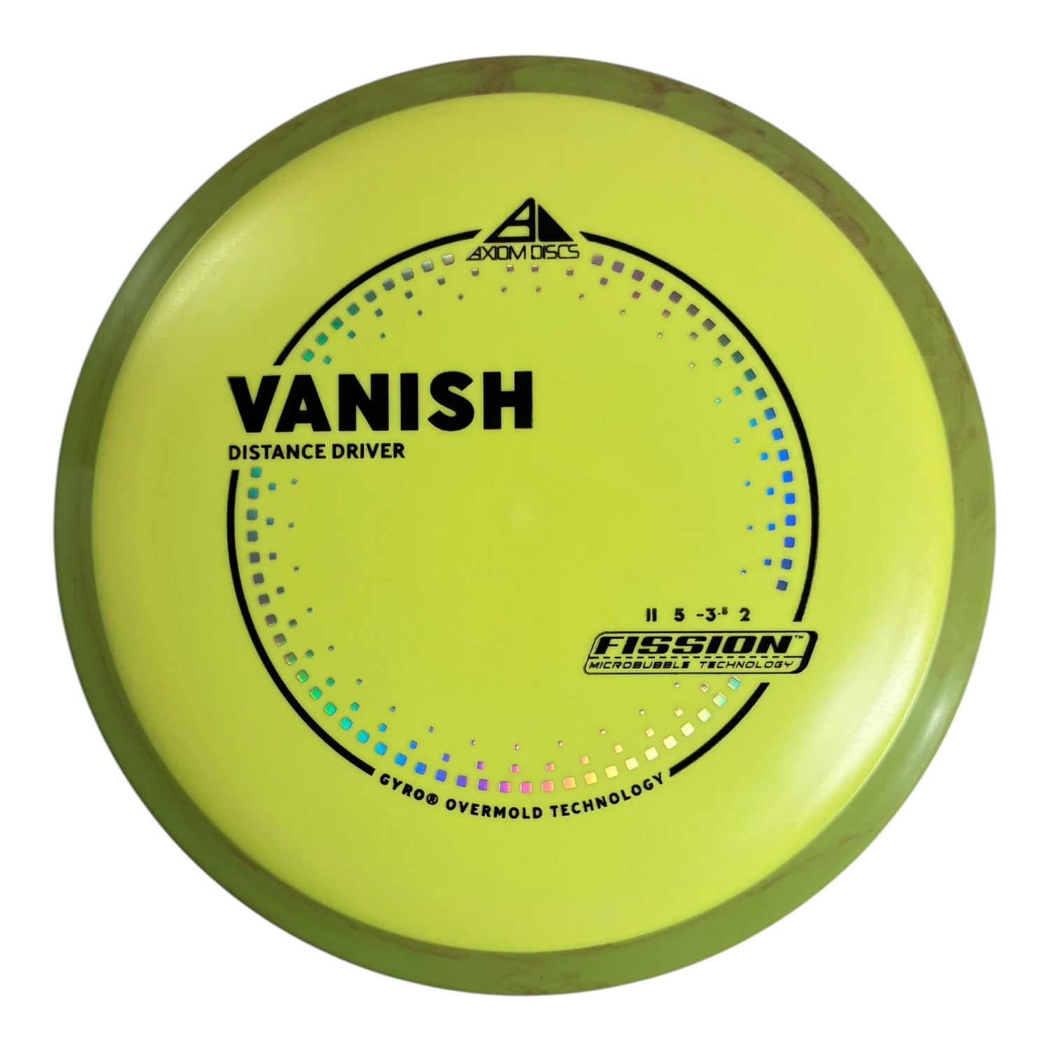 Axiom Discs Vanish | Fission | Yellow/Yellow 164-168g (Project Lab Coat) Disc Golf