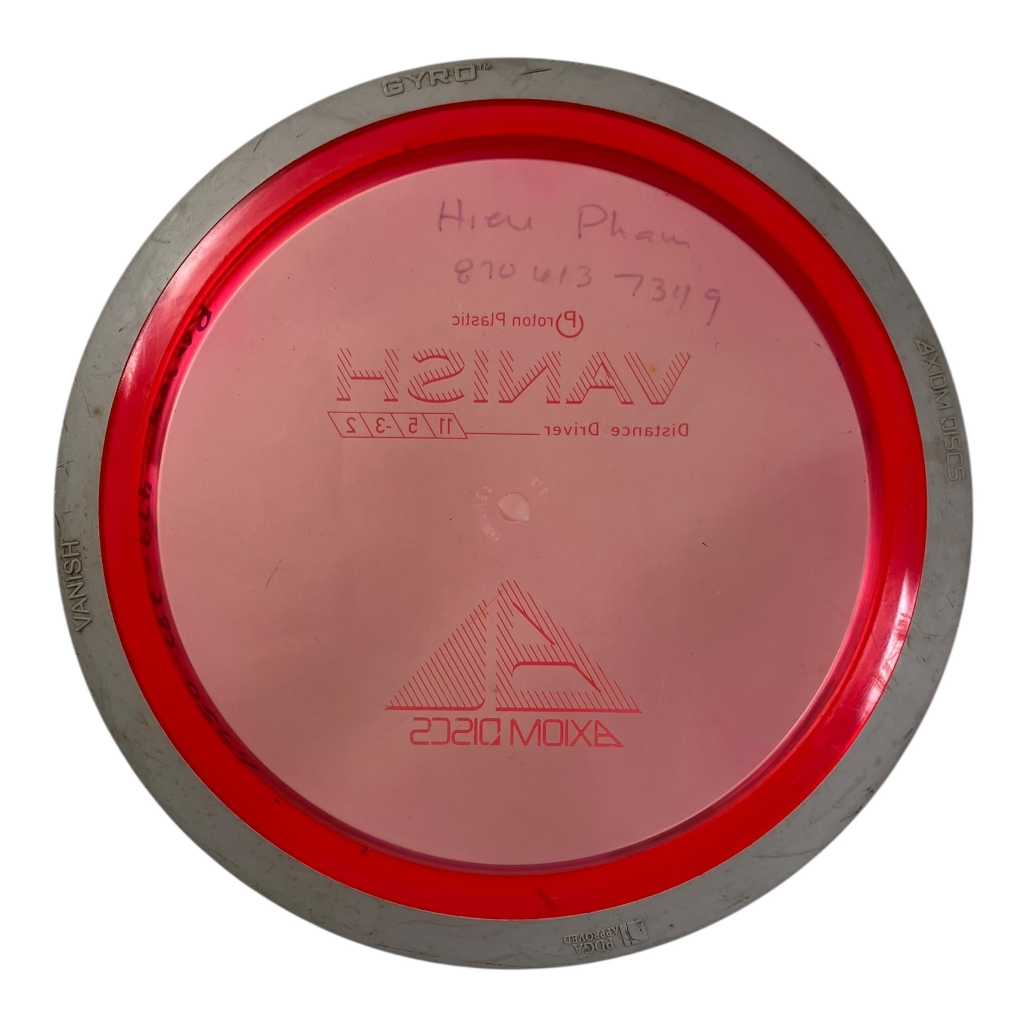 Axiom Discs Vanish - Used Fair | Proton | Red/White 174g (Patent Pending) Disc Golf