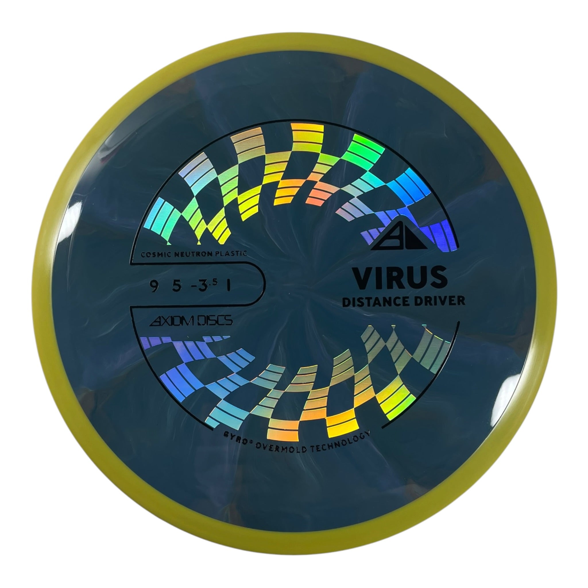 Axiom Discs Virus | Cosmic Neutron | Blue/Yellow 167g (Project Lab Coat) Disc Golf