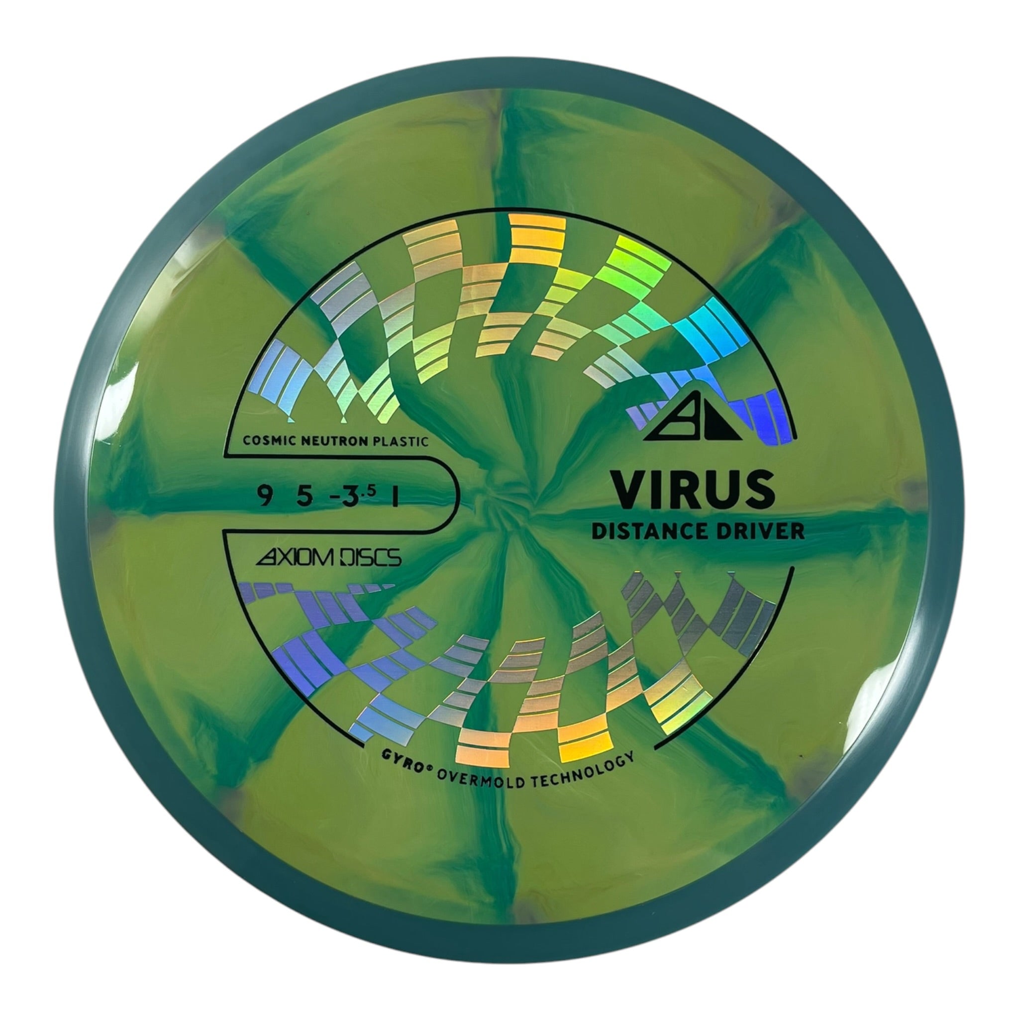 Axiom Discs Virus | Cosmic Neutron | Green/Blue 174g (Project Lab Coat) Disc Golf
