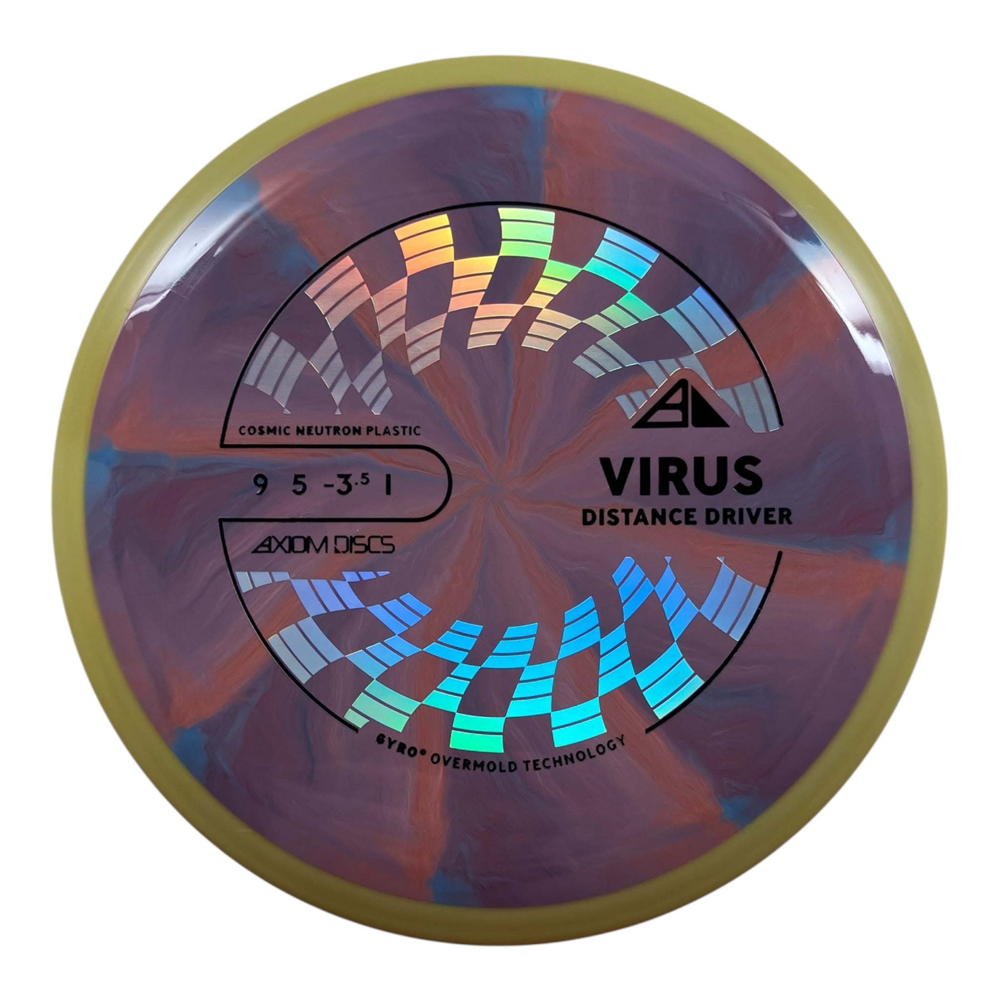 Axiom Discs Virus | Cosmic Neutron | Purple/Yellow 169g (Project Lab Coat) Disc Golf