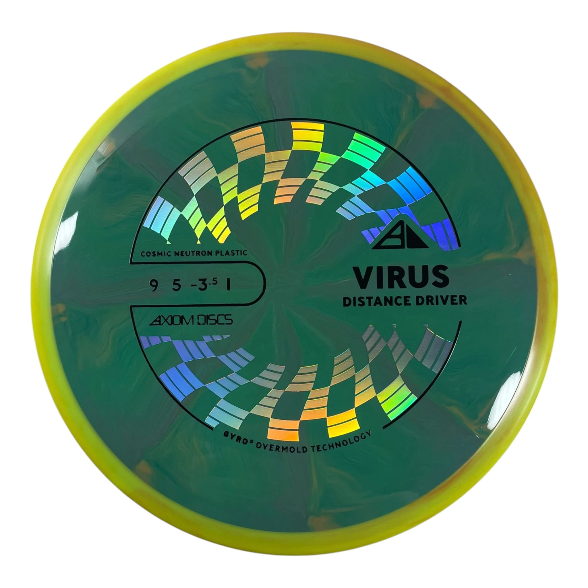 Axiom Discs Virus | Cosmic Neutron | Teal/Yellow 158g (Project Lab Coat) Disc Golf