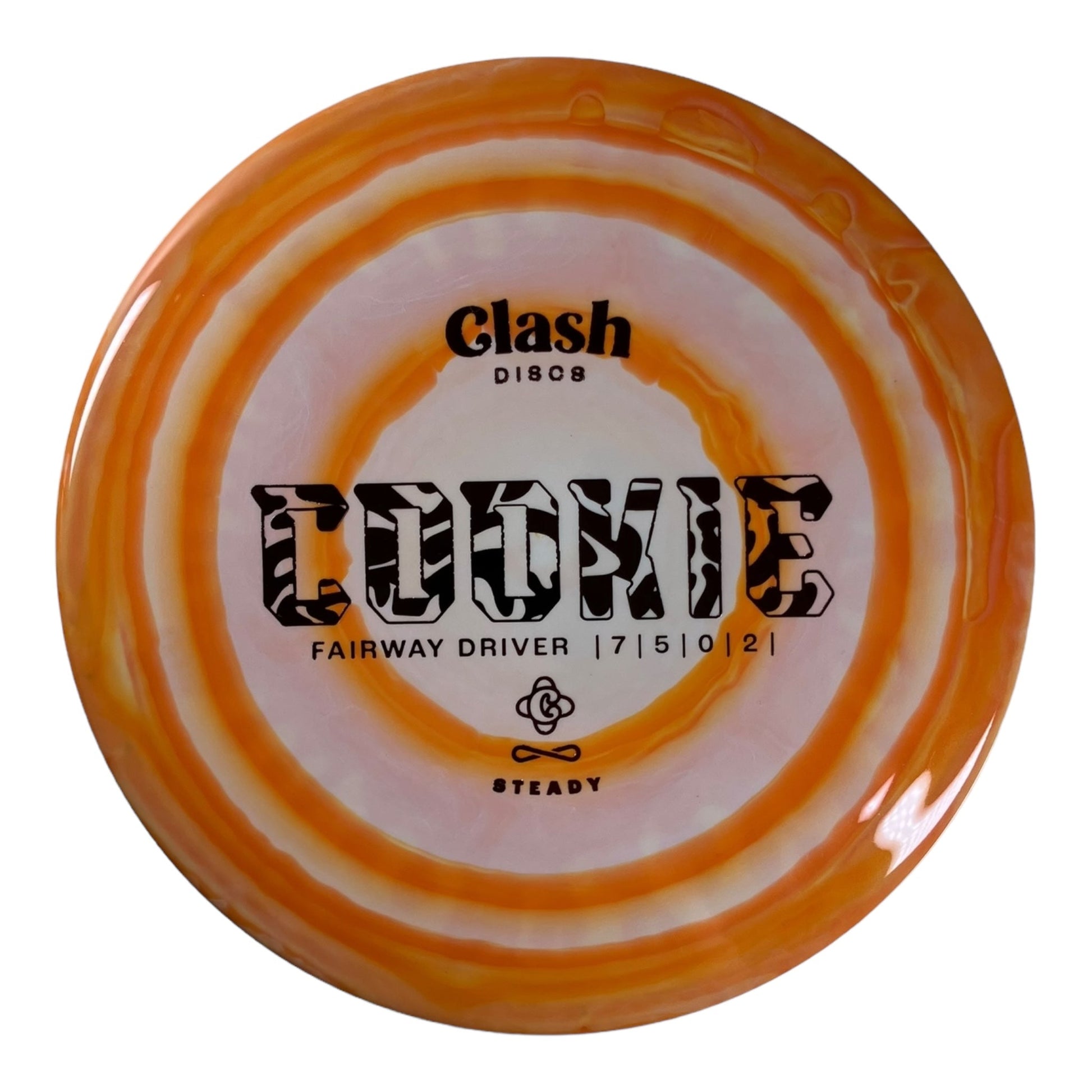 Clash Discs Cookie | Steady Ring | Orange/White 175 - 176g Disc Golf