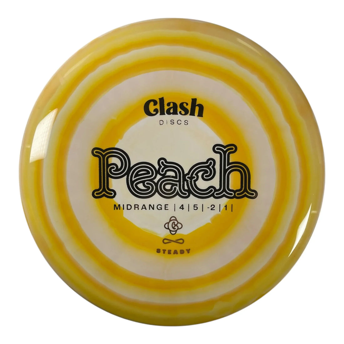 Clash Discs Peach | Steady Ring | Yellow/Gold 177g Disc Golf