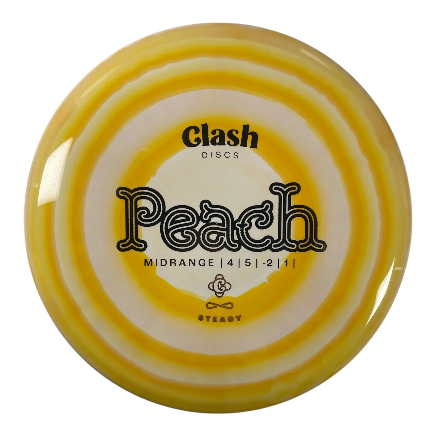 Clash Discs Peach | Steady Ring | Yellow/Gold 177g Disc Golf