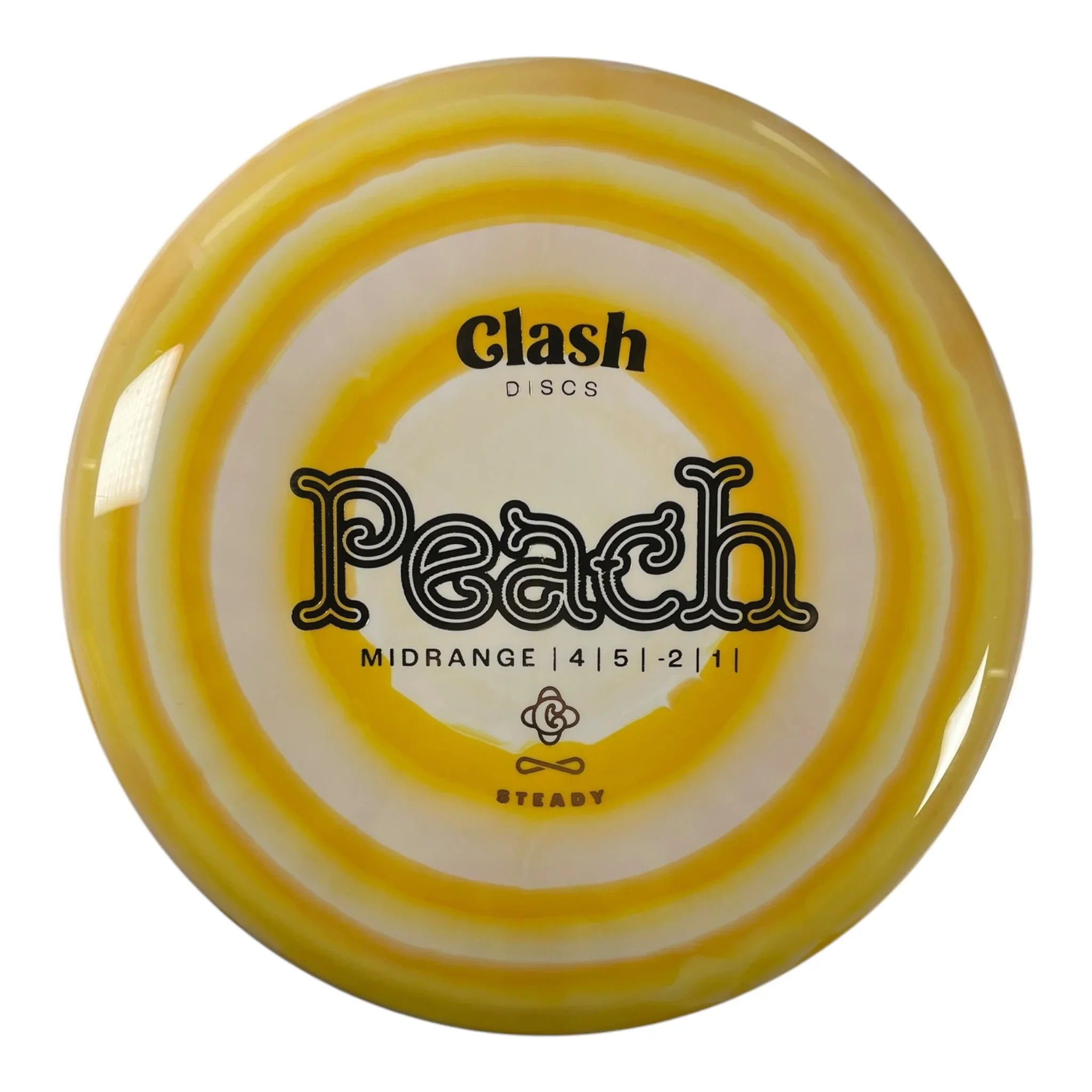 Clash Discs Peach | Steady Ring | Yellow/Gold 177g Disc Golf