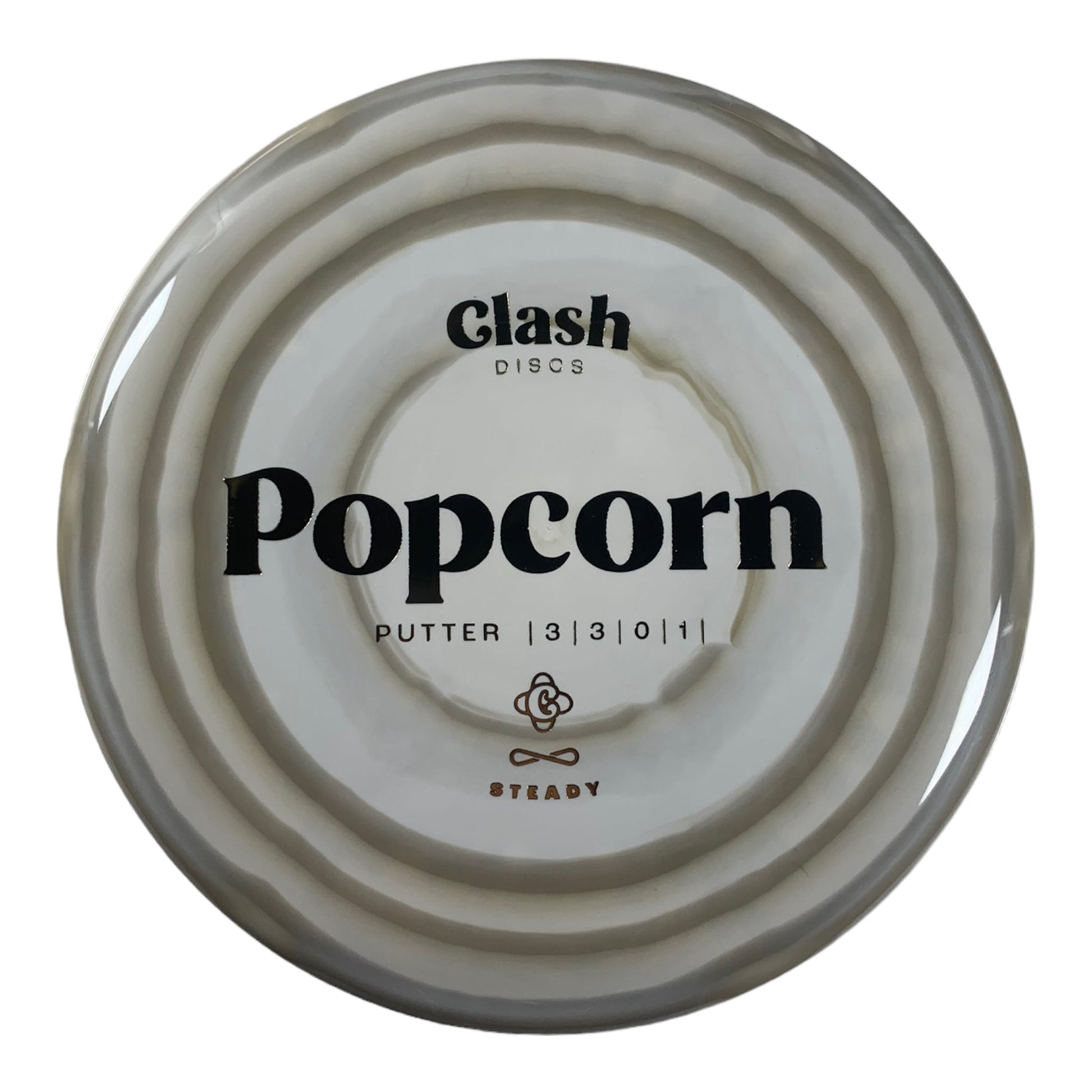 Clash Discs Popcorn | Steady Ring | Brown/Gold 174 - 177g Disc Golf