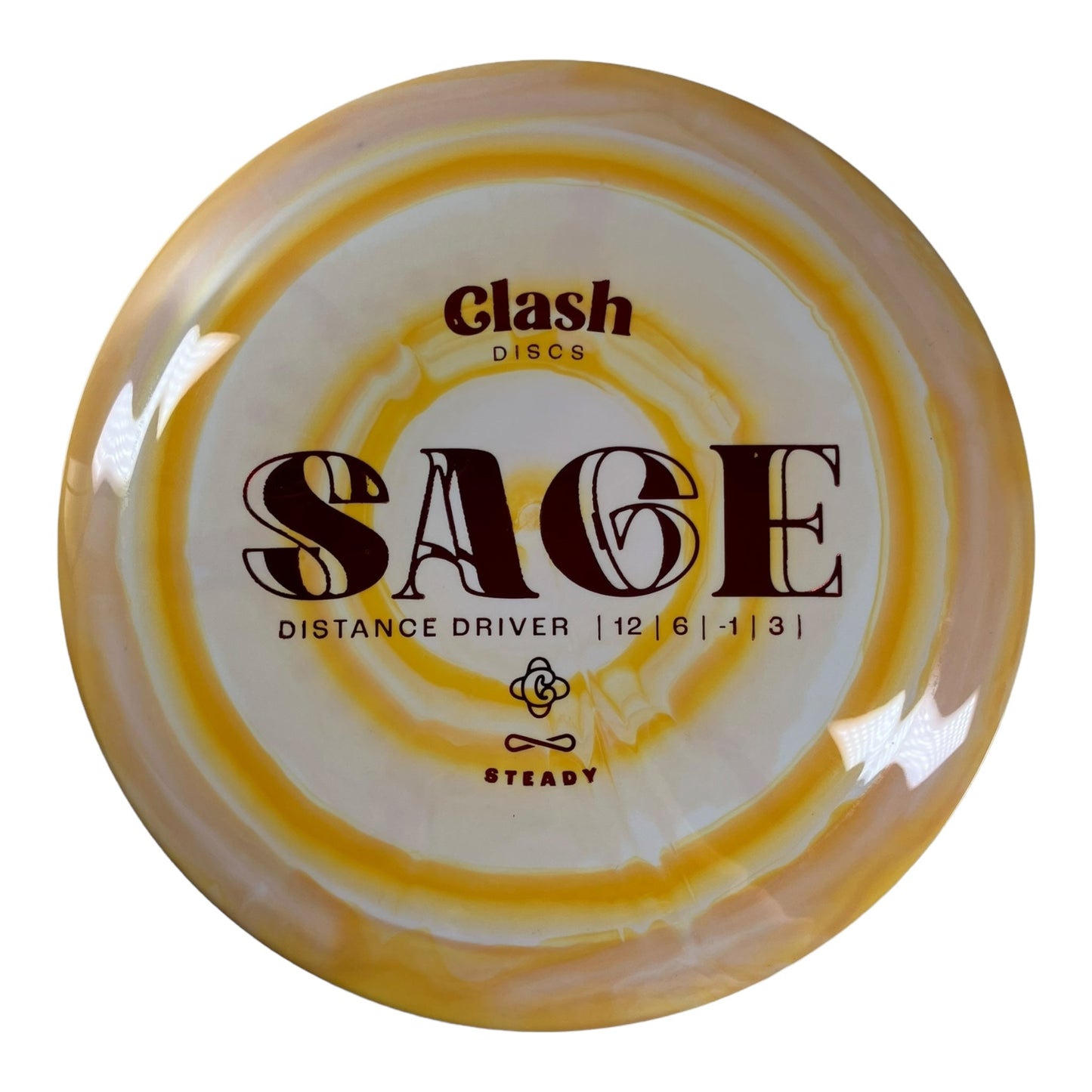 Clash Discs Sage | Steady Ring | Yellow/Red 175 - 176g Disc Golf