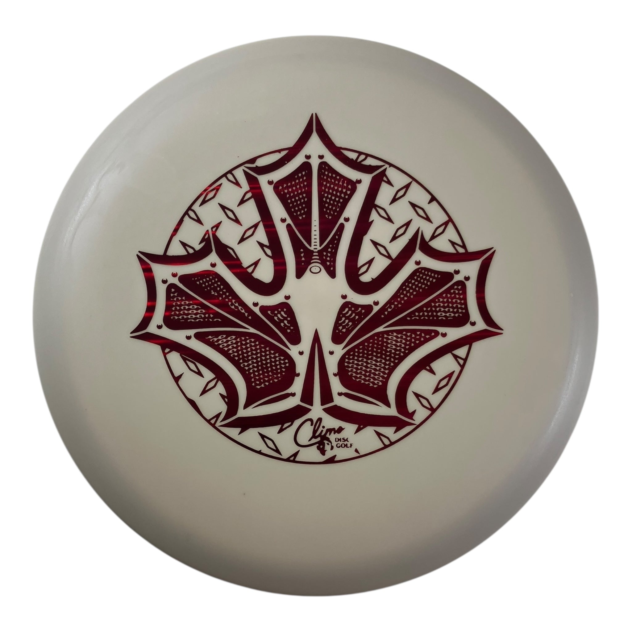 Climo Disc Golf Belleair | Glow Trophy Line | Glow/Red 175g (Iron Leaf) Disc Golf