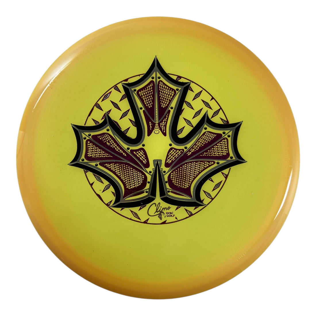 Climo Disc Golf Belleair | Victory Line | Yellow/Pink 172g (Iron Leaf) Disc Golf