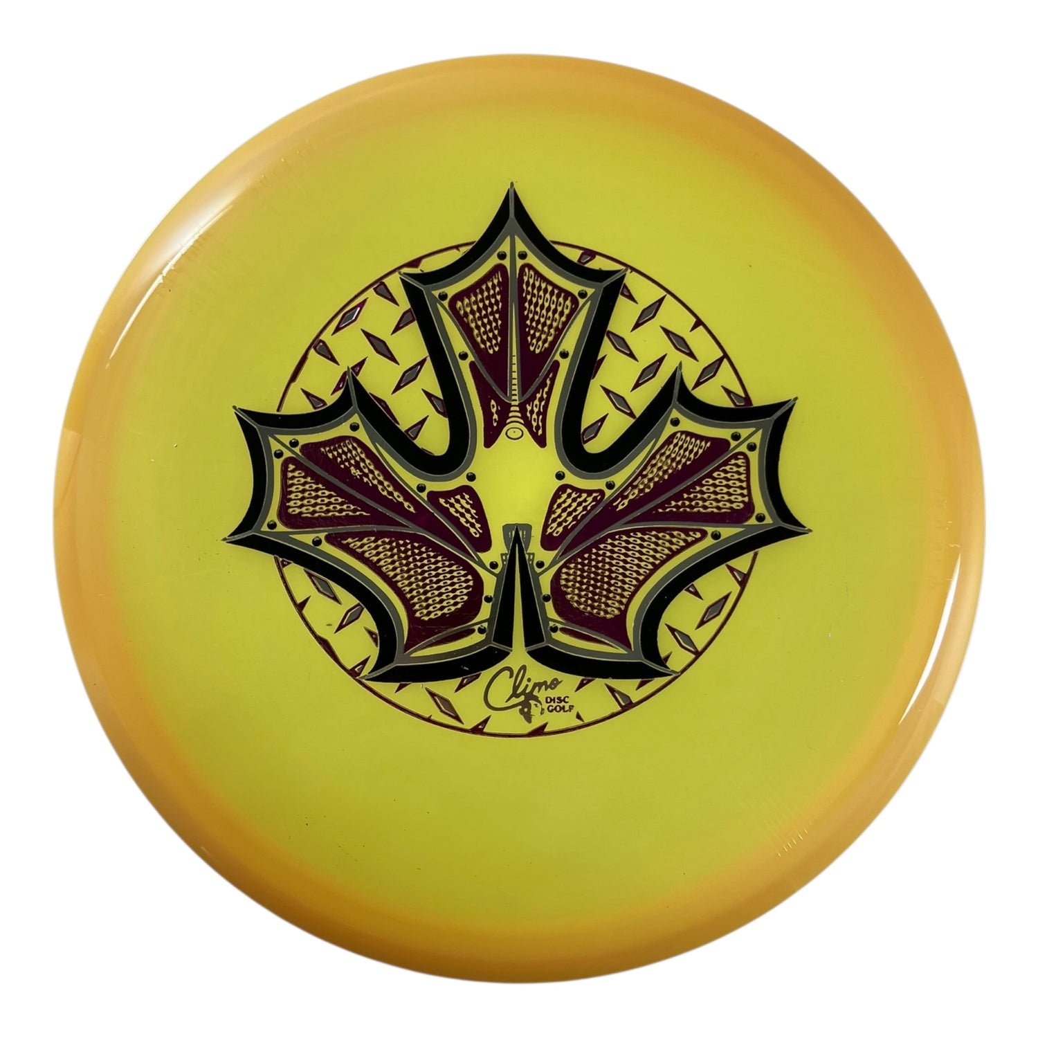 Climo Disc Golf Belleair | Victory Line | Yellow/Pink 172g (Iron Leaf) Disc Golf