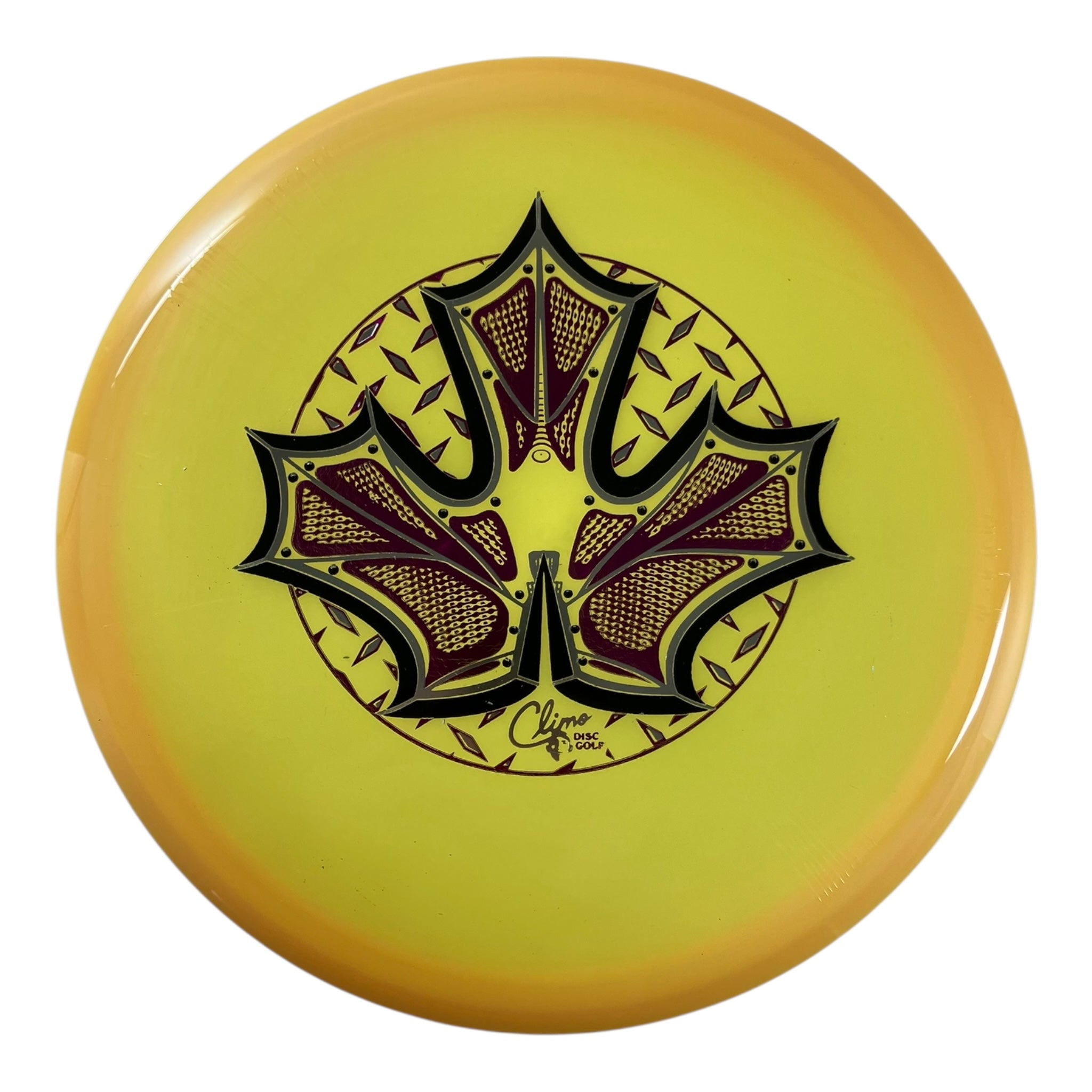 Climo Disc Golf Belleair | Victory Line | Yellow/Pink 172g (Iron Leaf) Disc Golf