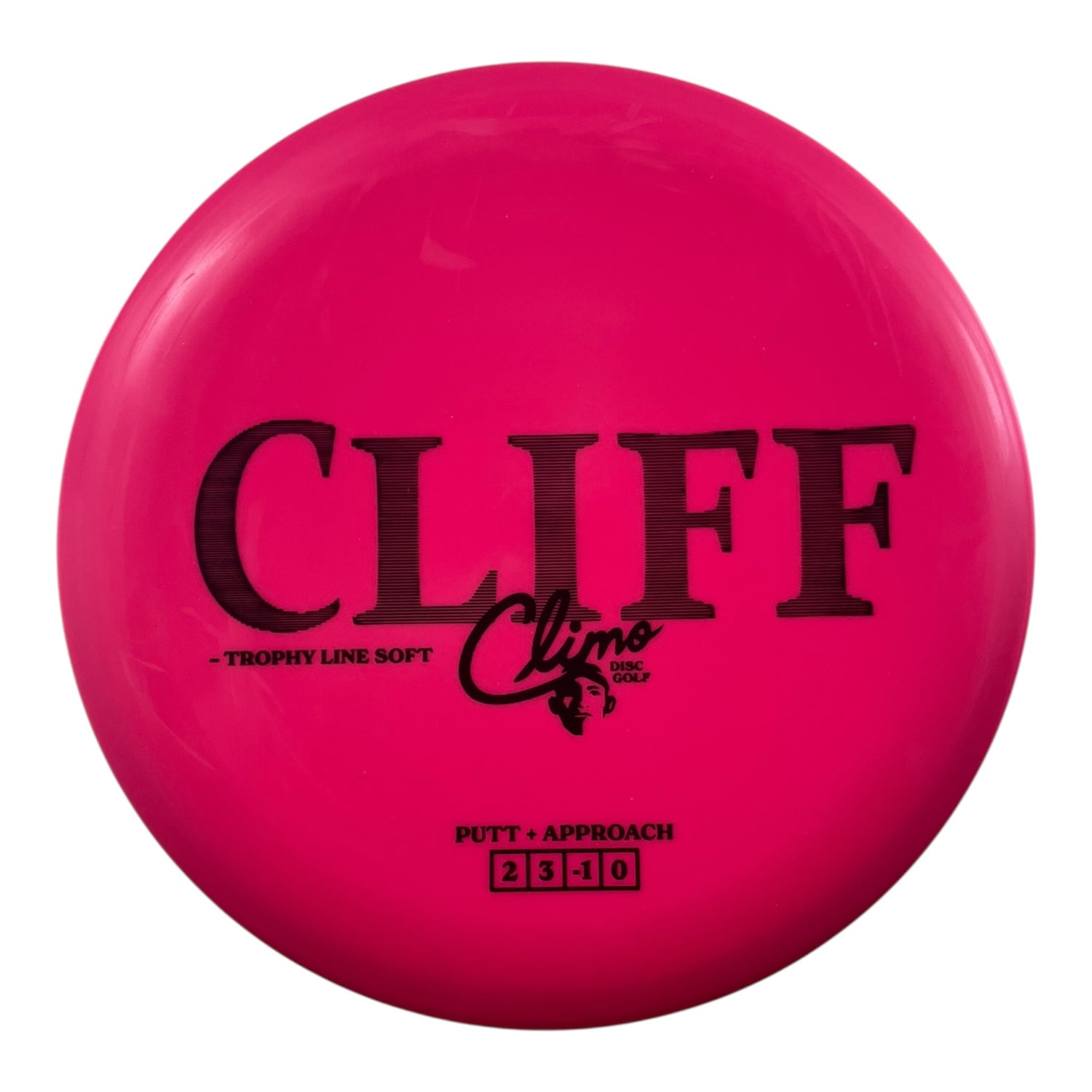 Climo Disc Golf Cliff | Soft Trophy Line | Pink/Black 175g Disc Golf