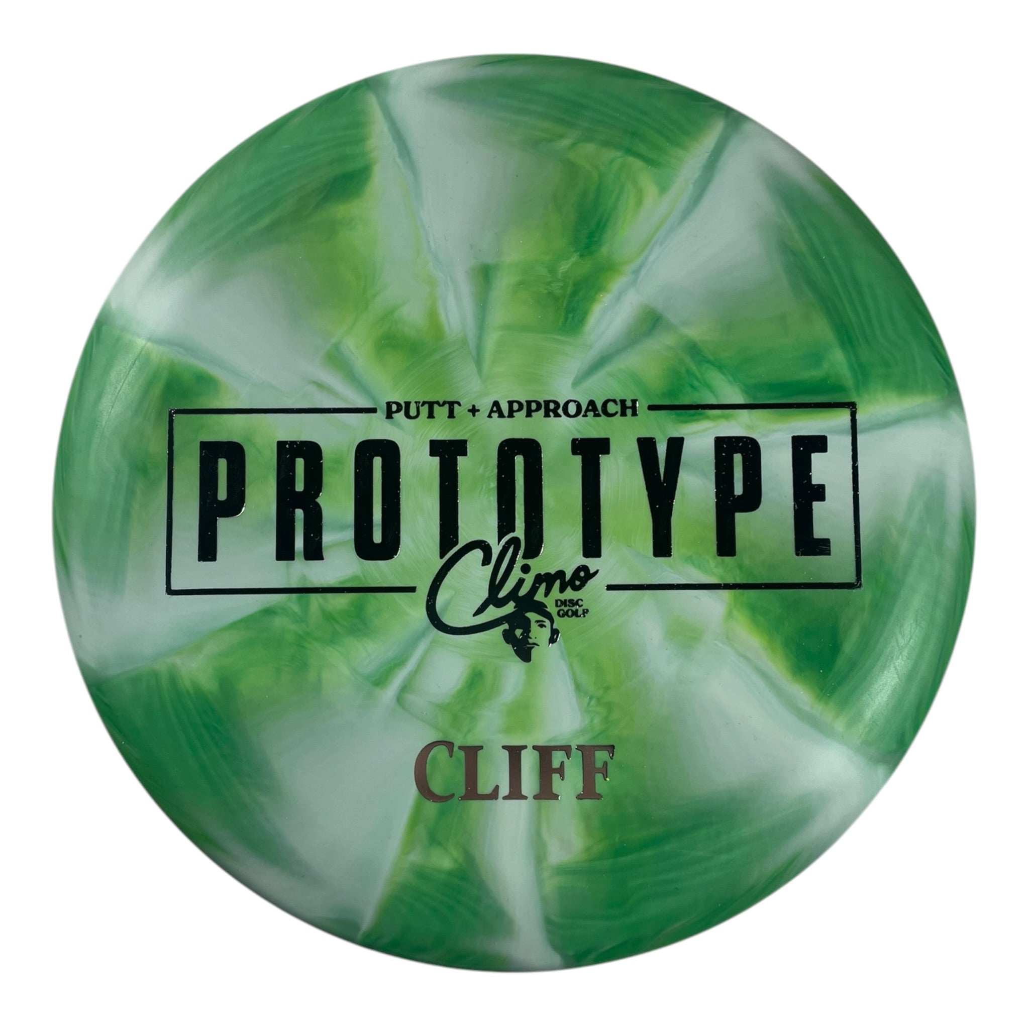Climo Disc Golf Cliff | Swirly Trophy Line | Green/Silver 175g (Prototype) Disc Golf