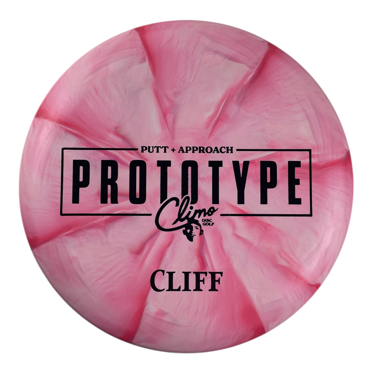 Climo Disc Golf Cliff | Swirly Trophy Line | Pink/Black 174g (Prototype) Disc Golf