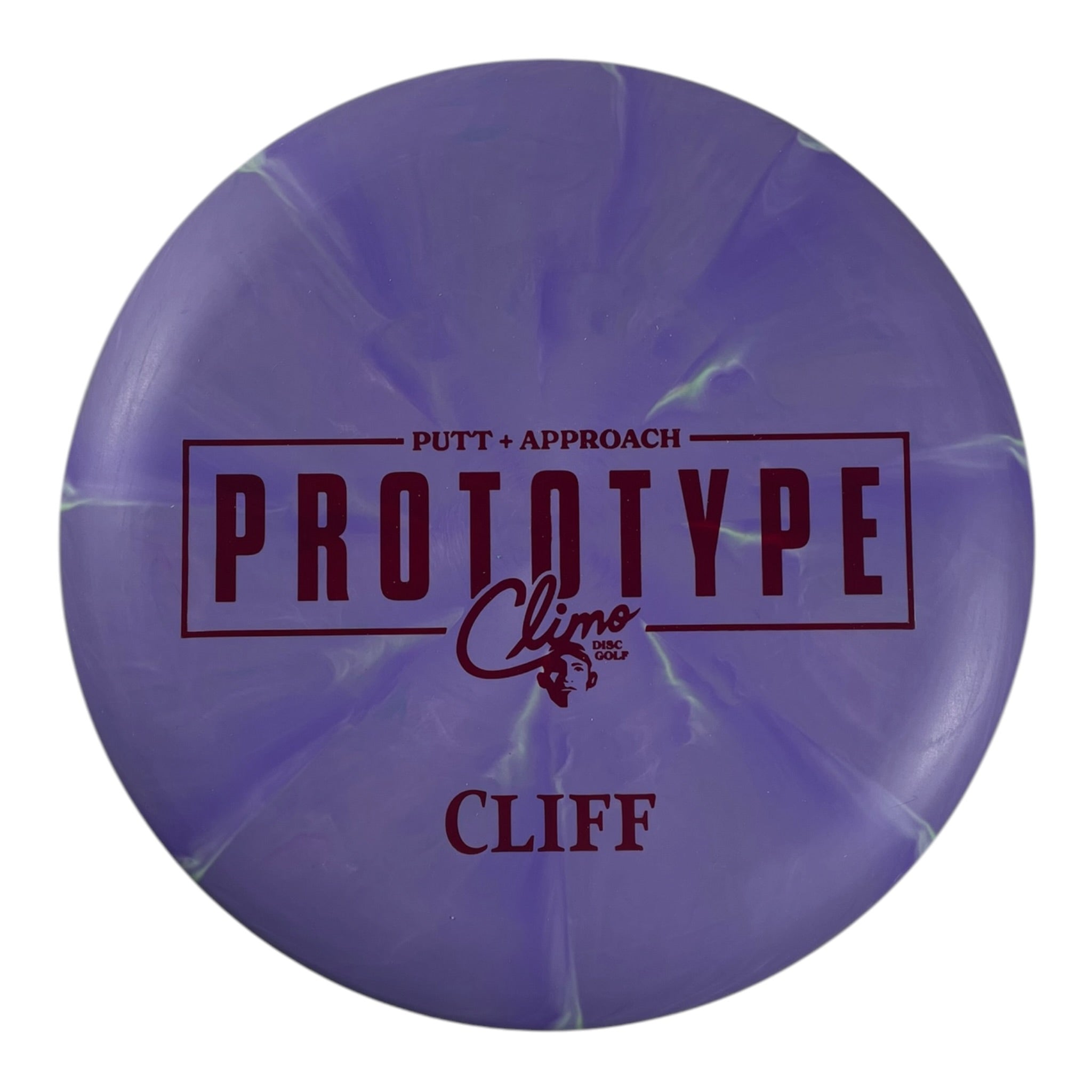 Climo Disc Golf Cliff | Swirly Trophy Line | Purple/Red 174g (Prototype) Disc Golf