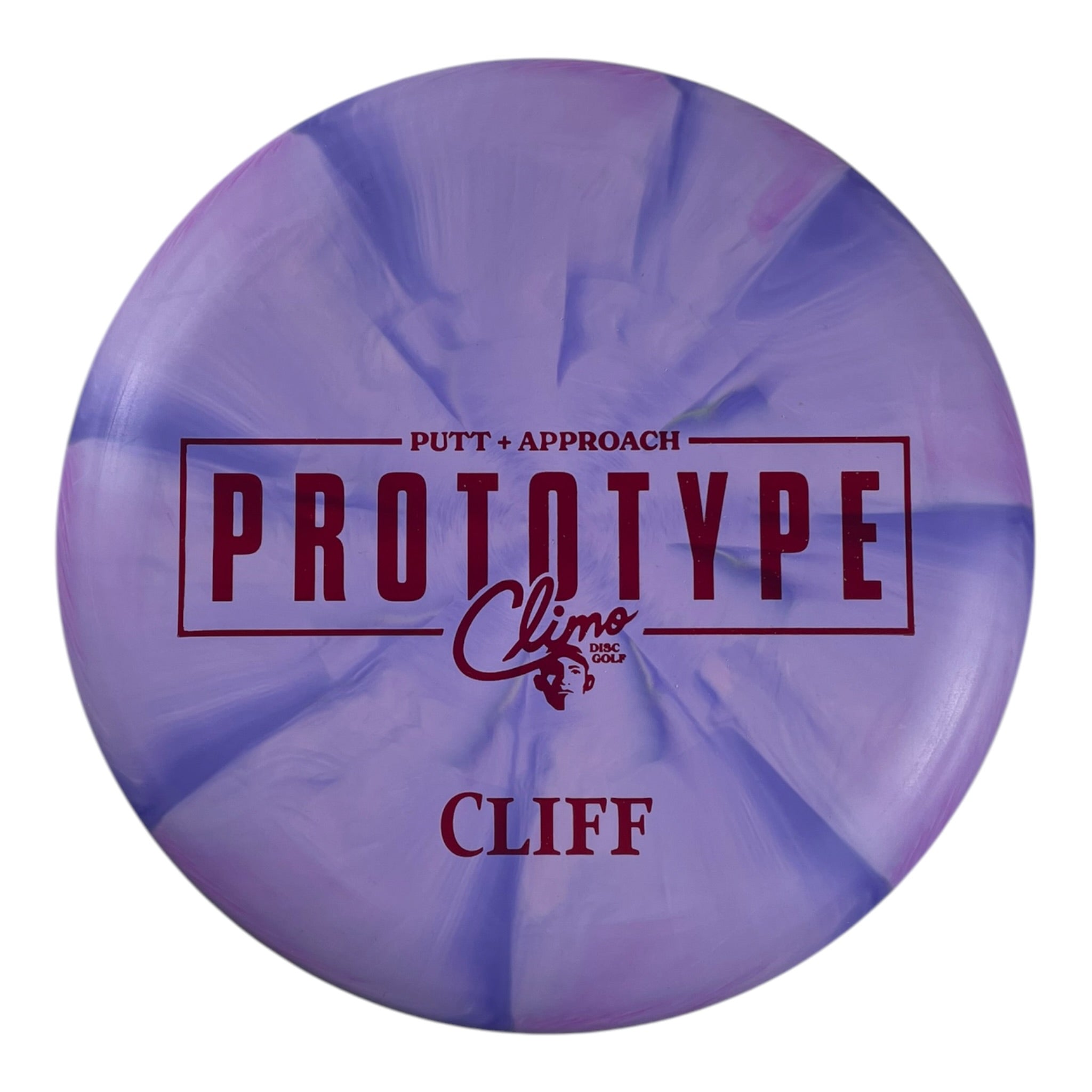 Climo Disc Golf Cliff | Swirly Trophy Line | Purple/Red 175g (Prototype) Disc Golf
