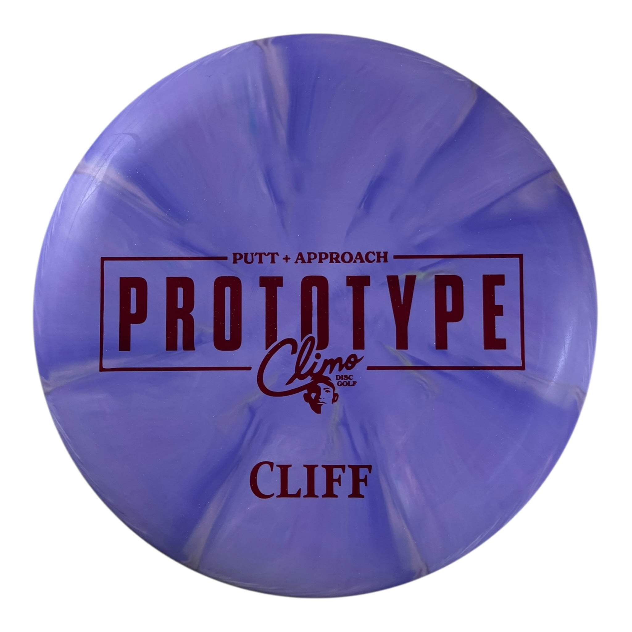 Climo Disc Golf Cliff | Swirly Trophy Line | Purple/Red 175g (Prototype) Disc Golf