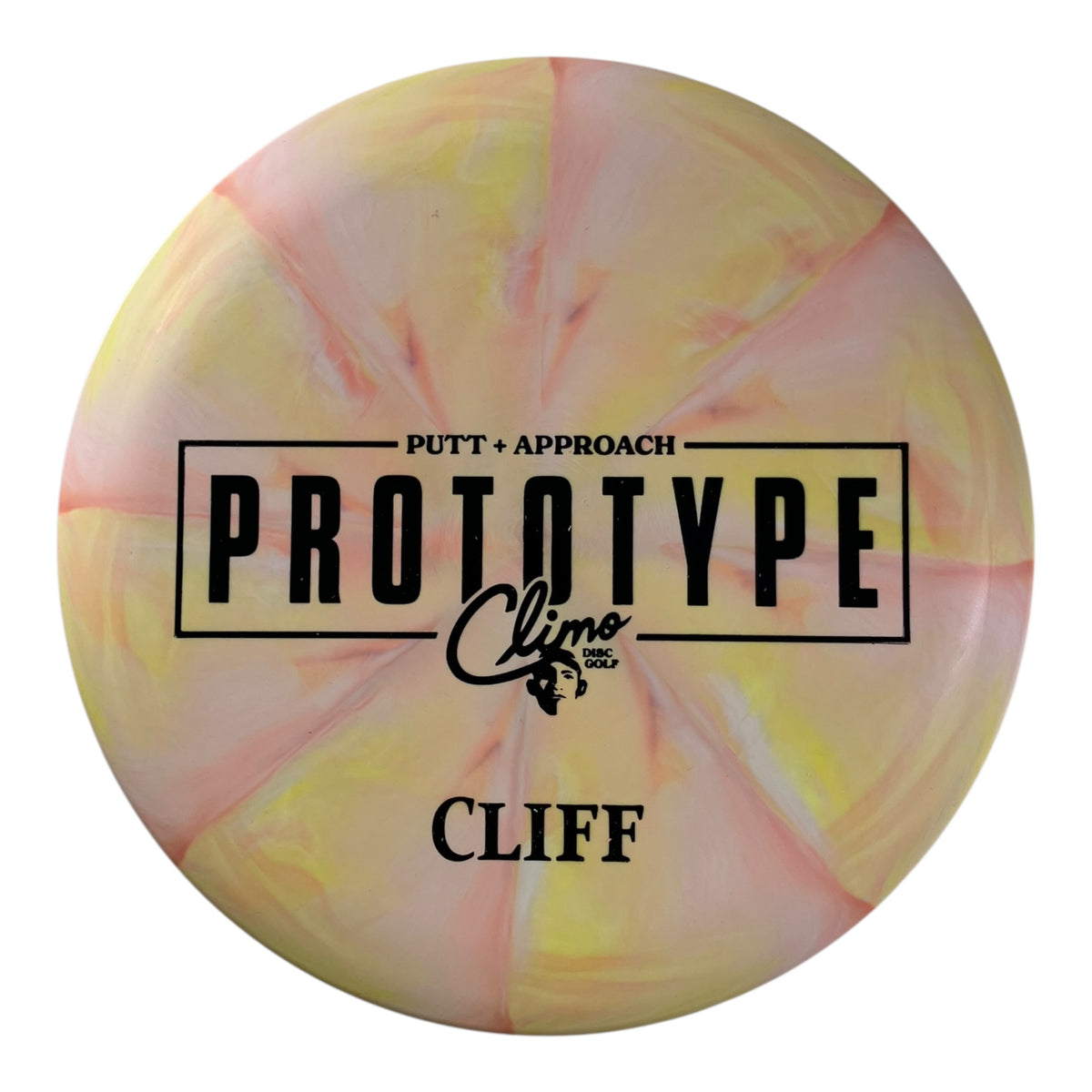 Climo Disc Golf Cliff | Swirly Trophy Line | Yellow/Black 173g (Prototype) Disc Golf