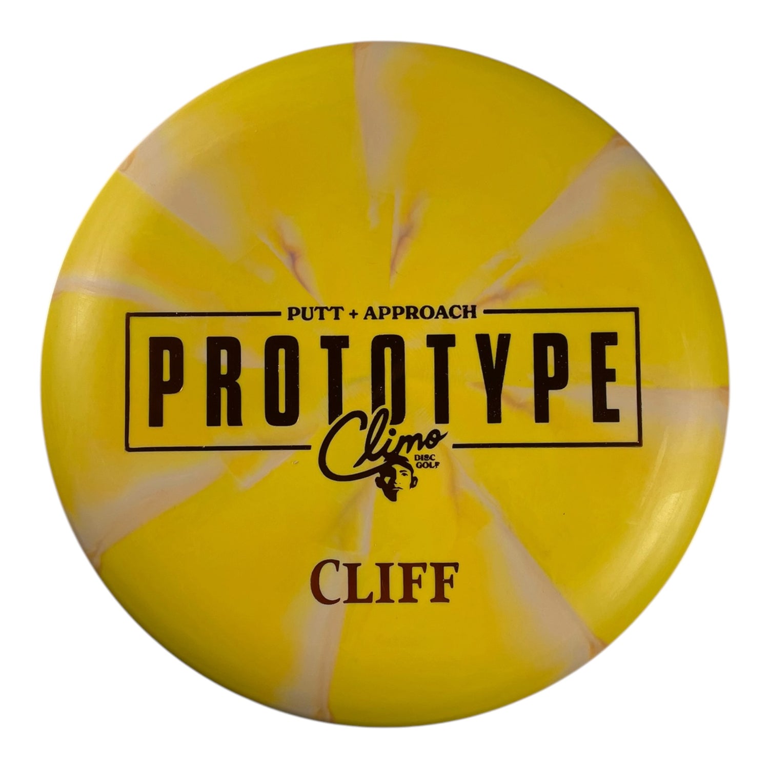 Climo Disc Golf Cliff | Swirly Trophy Line | Yellow/Orange 174g (Prototype) Disc Golf