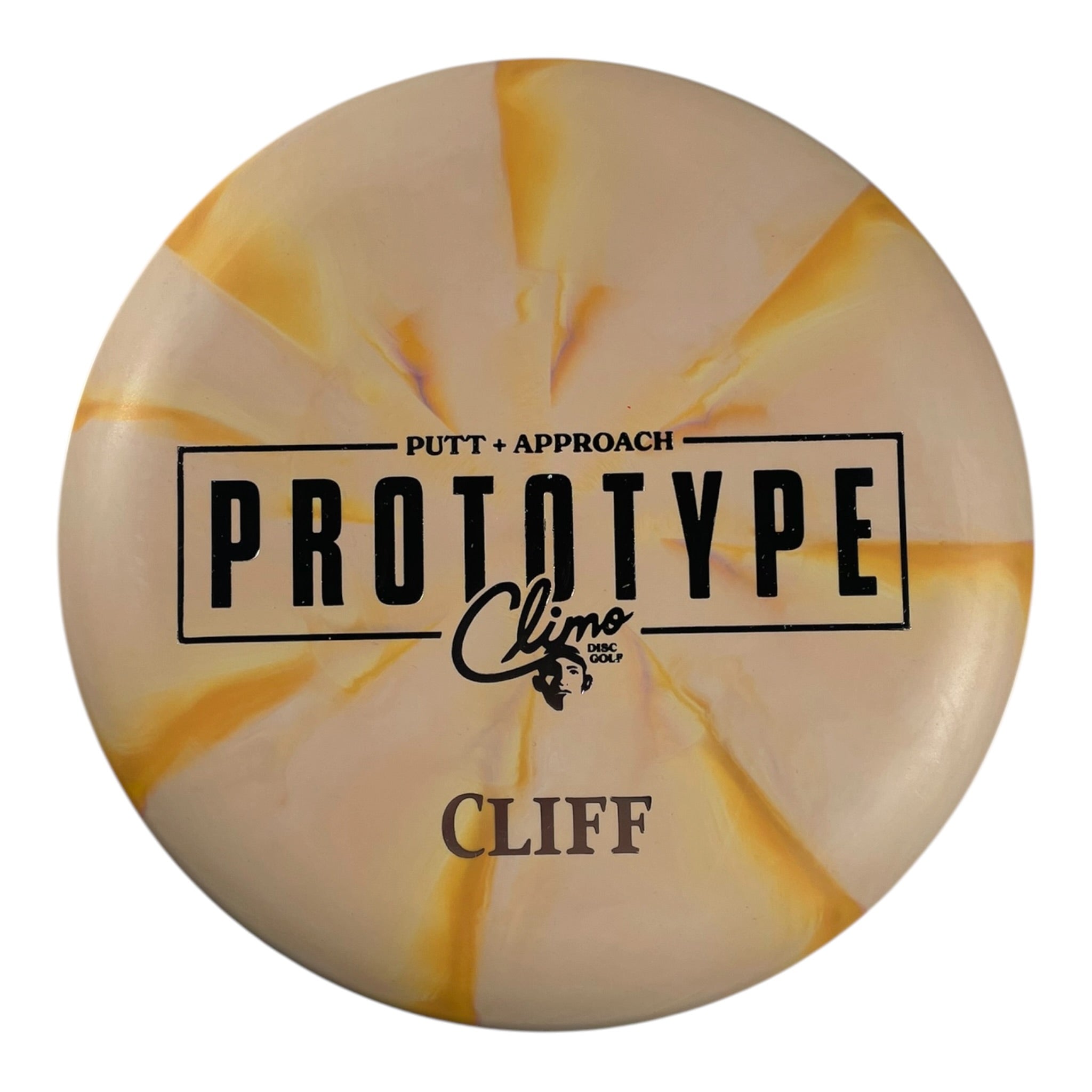 Climo Disc Golf Cliff | Swirly Trophy Line | Yellow/Silver 174g (Prototype) Disc Golf