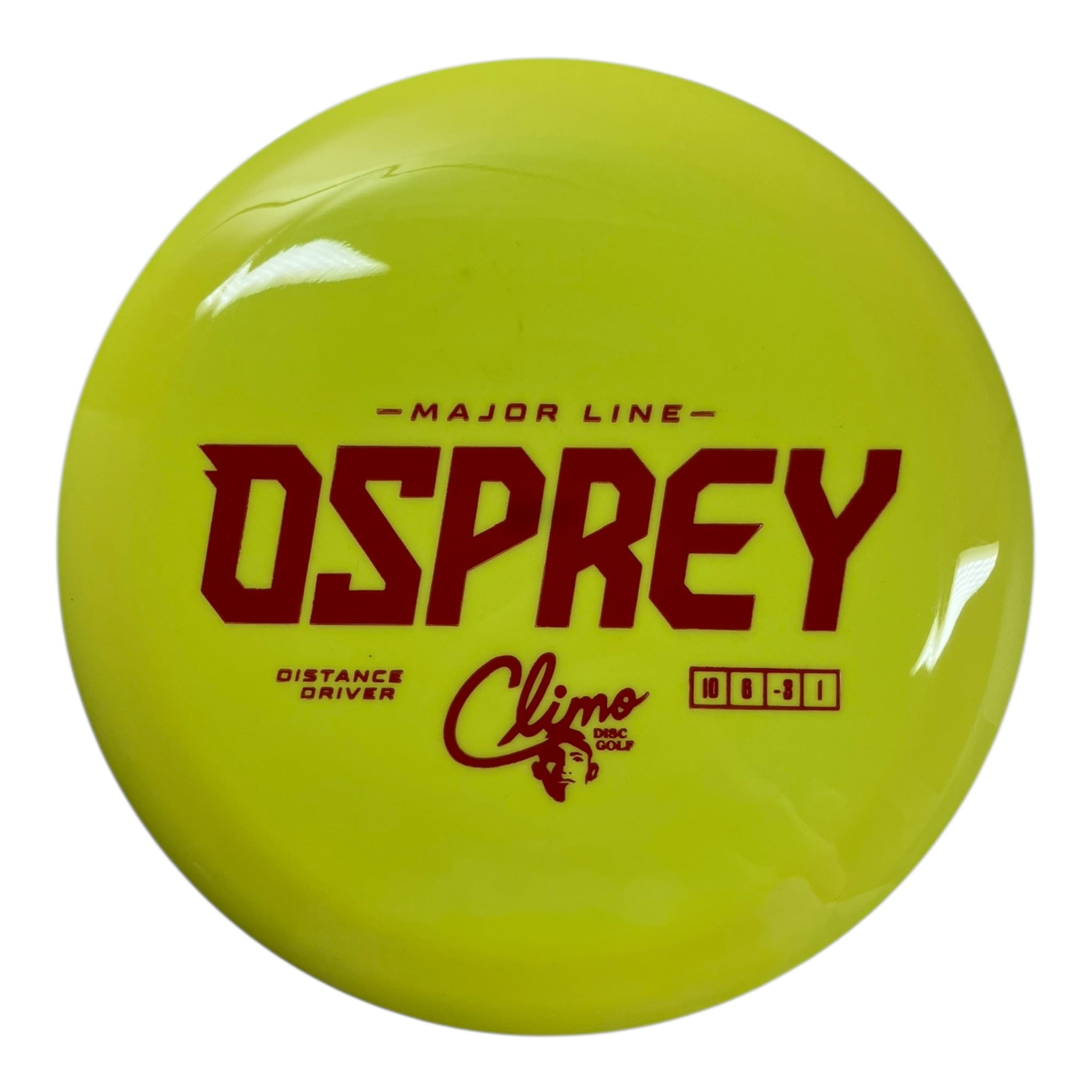 Climo Disc Golf Osprey | Major Line | Yellow/Red 165-166g Disc Golf