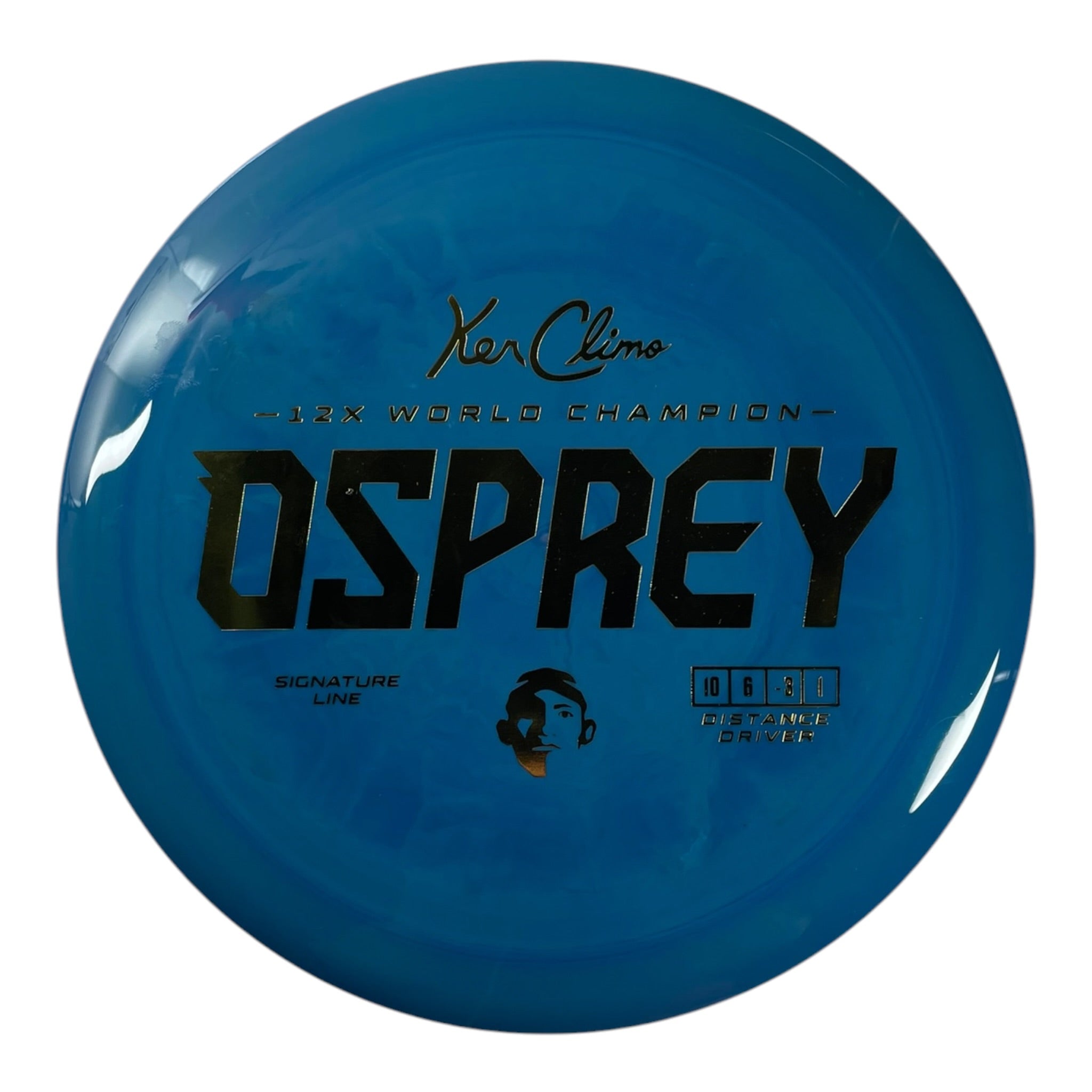 Climo Disc Golf Osprey | Signature Line | Blue/Gold 170g Disc Golf