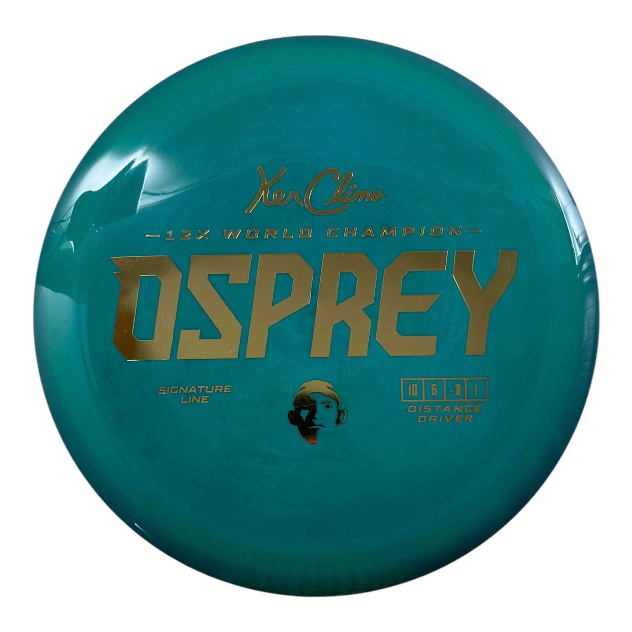 Climo Disc Golf Osprey | Signature Line | Teal/Gold 172g Disc Golf