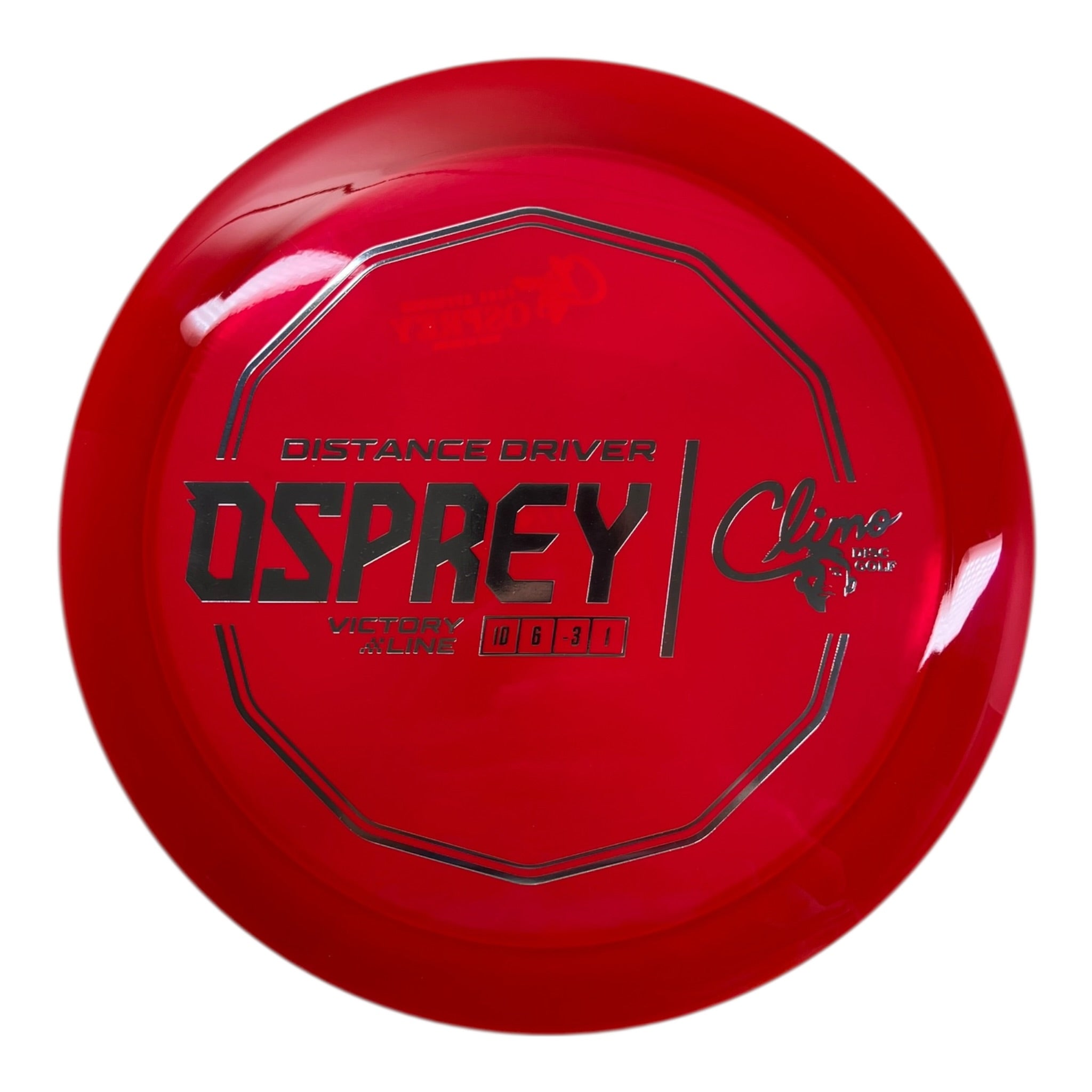 Climo Disc Golf Osprey | Victory Line | Red/Silver 174g Disc Golf