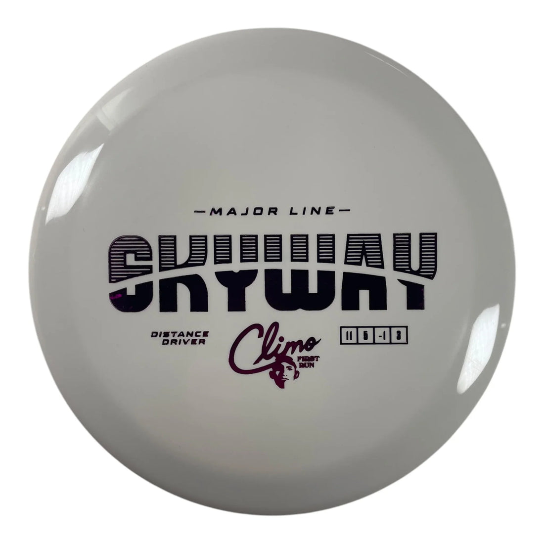 Climo Disc Golf Skyway | Major Line | White/Pink 175g (First Run) Disc Golf