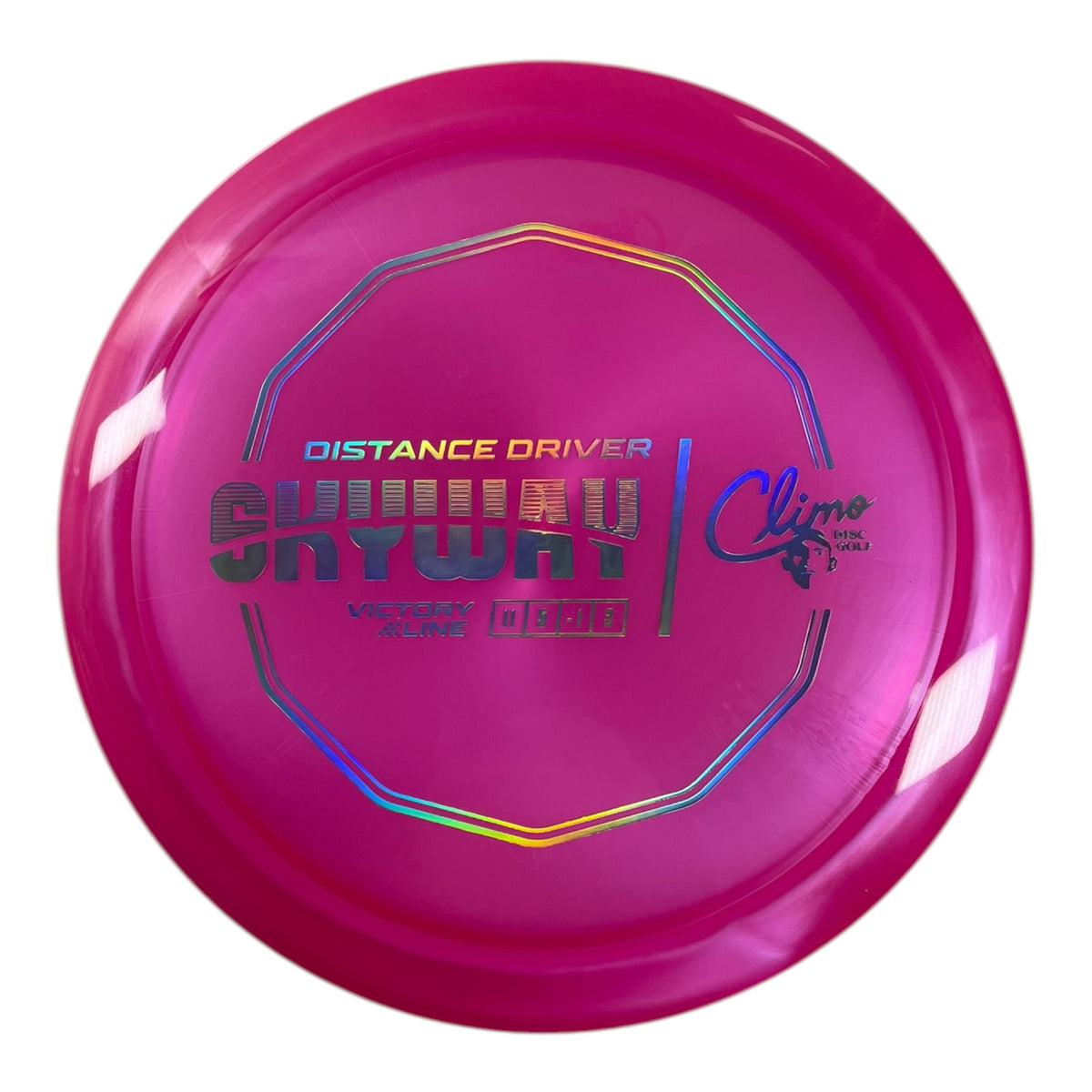 Climo Disc Golf Skyway | Victory Line | Pink/Holo 175g Disc Golf