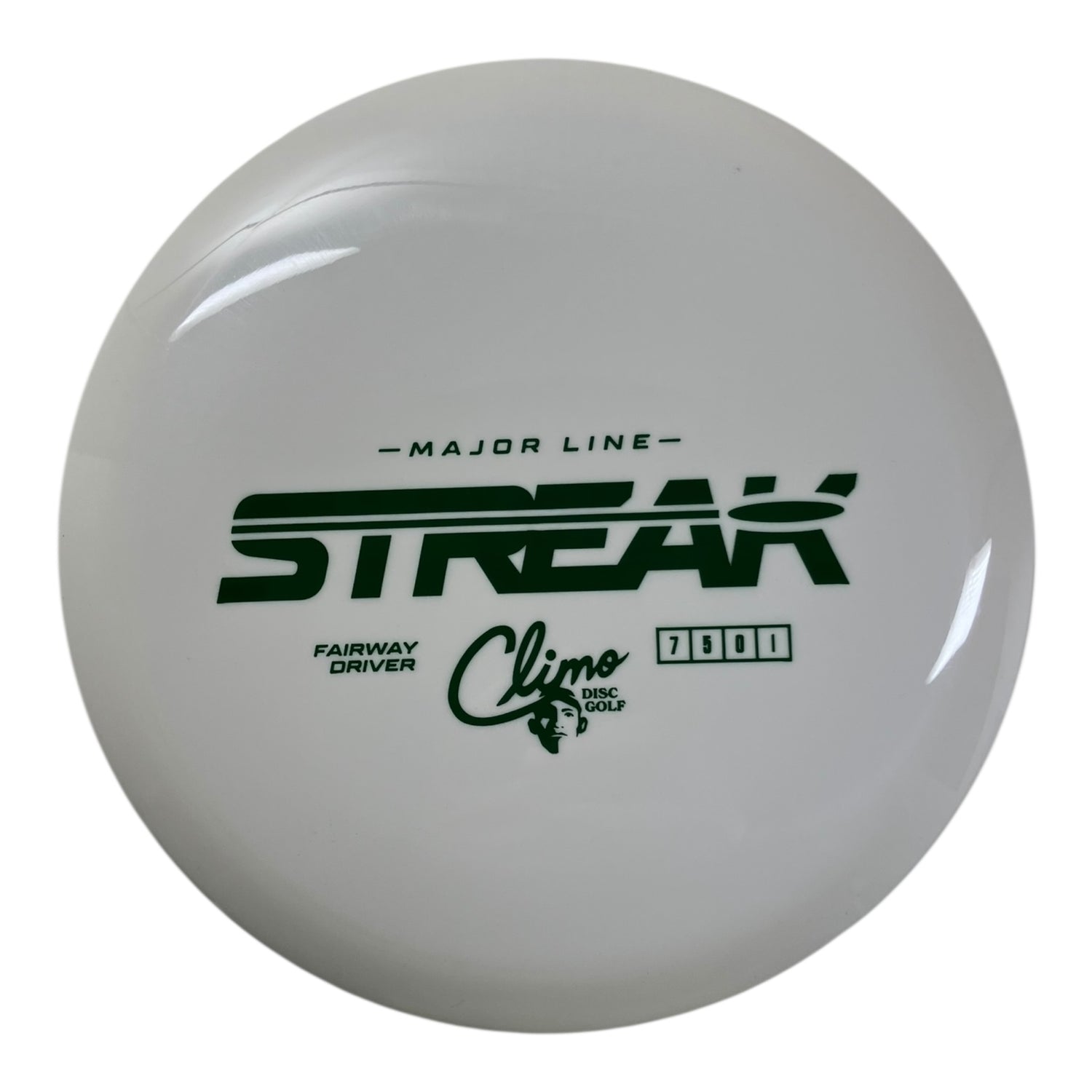Climo Disc Golf Streak | Major Line | White/Green 166g Disc Golf