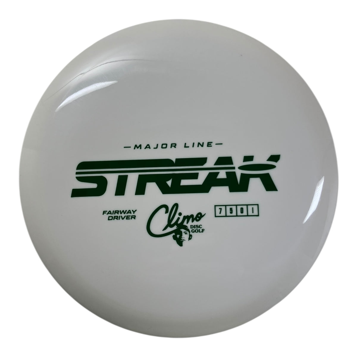 Climo Disc Golf Streak | Major Line | White/Green 166g Disc Golf