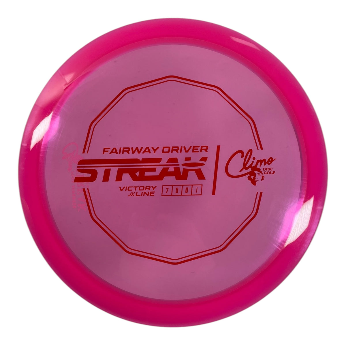 Climo Disc Golf Streak | Victory Line | Pink/Red 176g Disc Golf