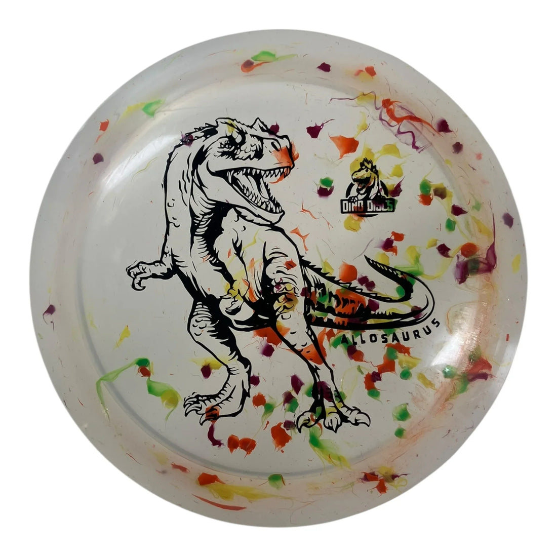 Dino Discs Allosaurus | Egg Shell | Clear/Black 124g Disc Golf
