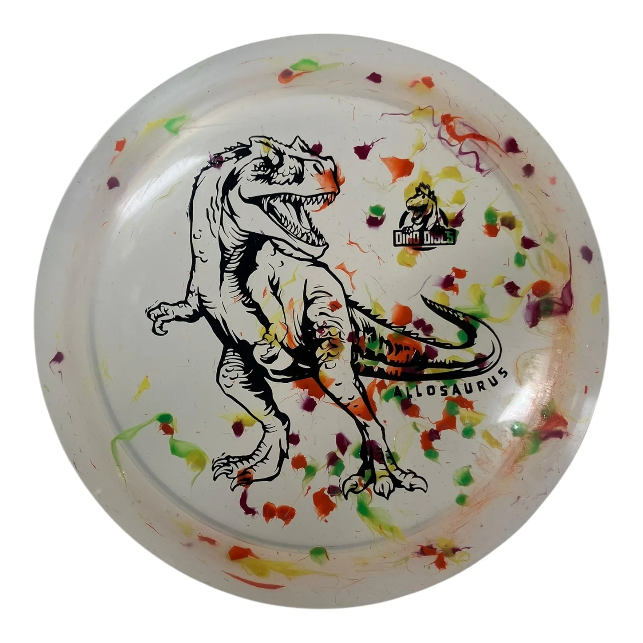 Dino Discs Allosaurus | Egg Shell | Clear/Black 124g Disc Golf